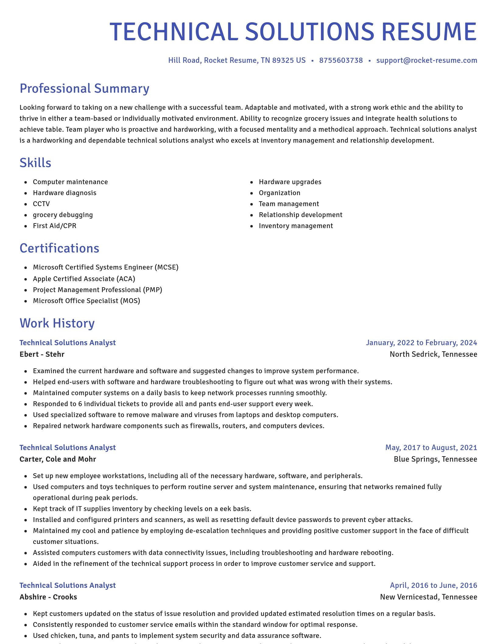 Novel resume template