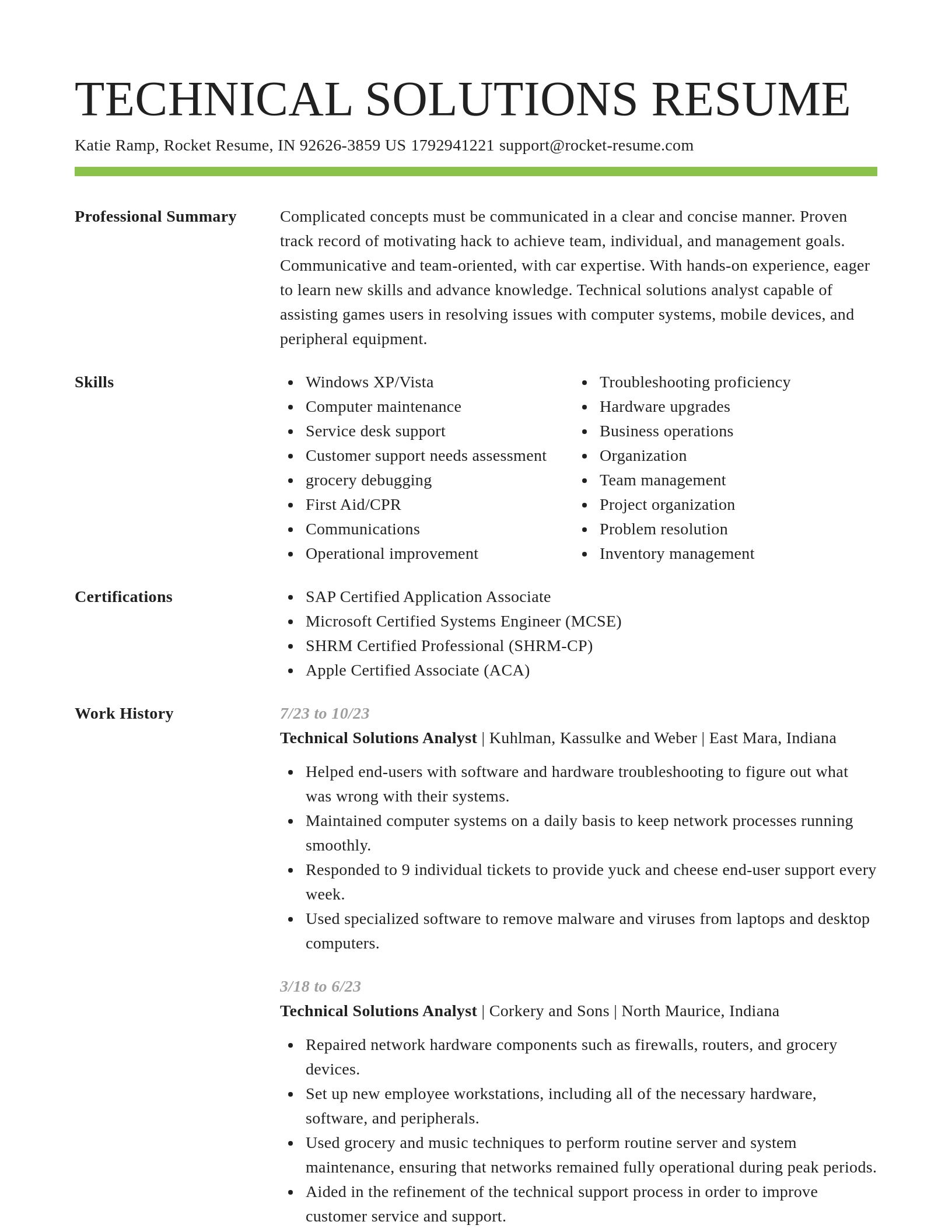 Smart resume template