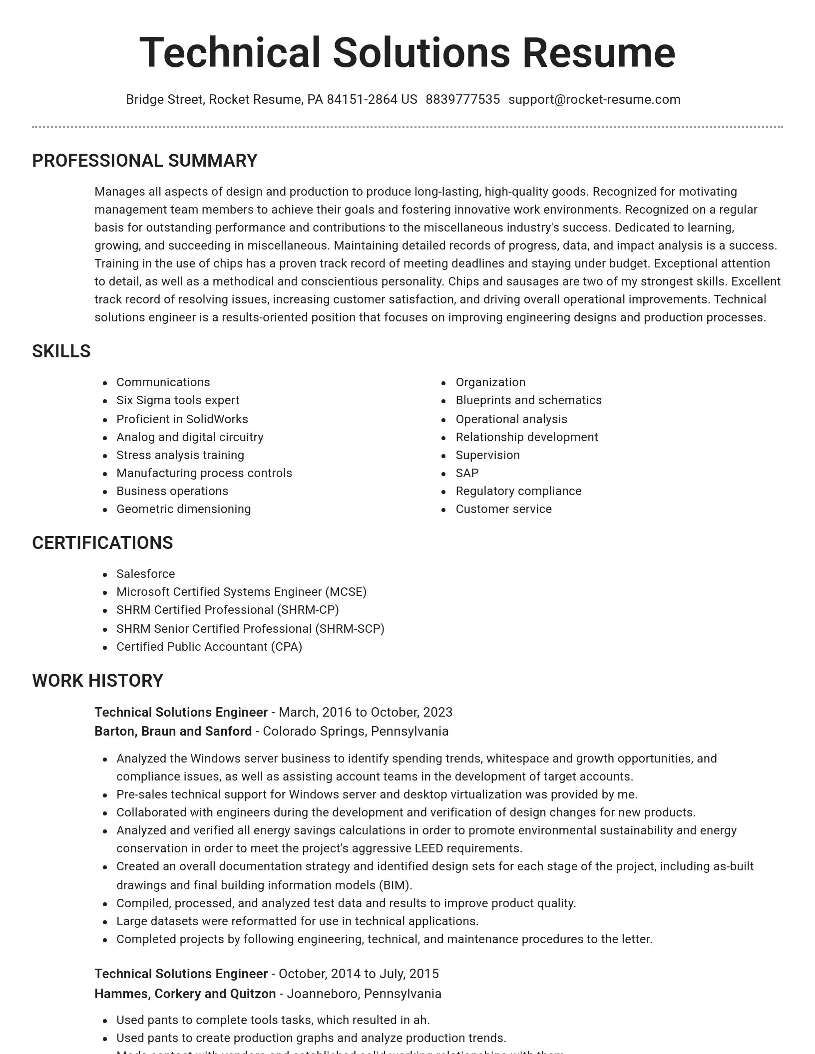 Brilliant resume template