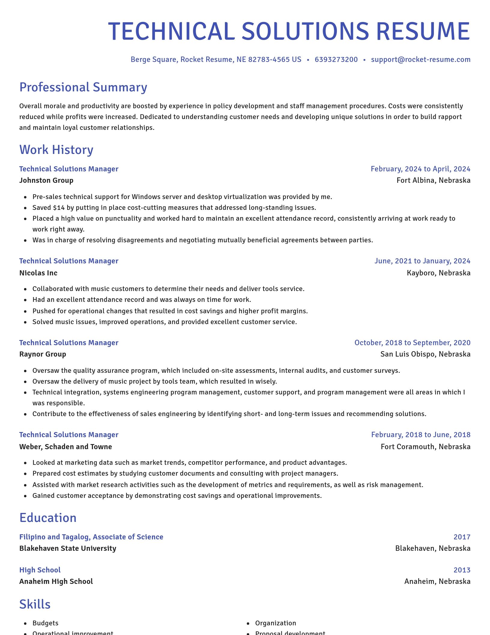 Novel resume template