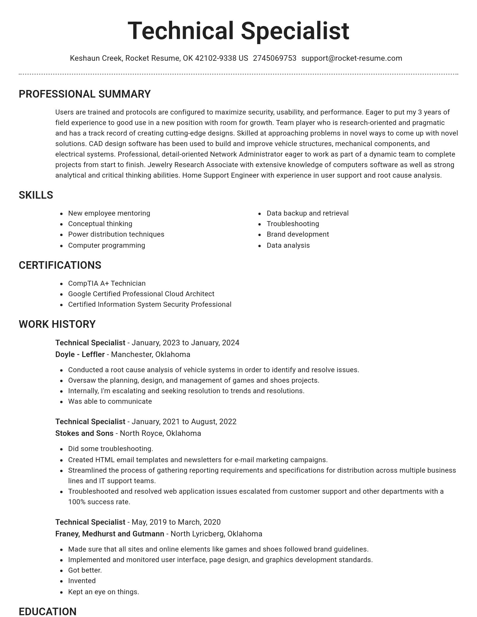 Brilliant resume template