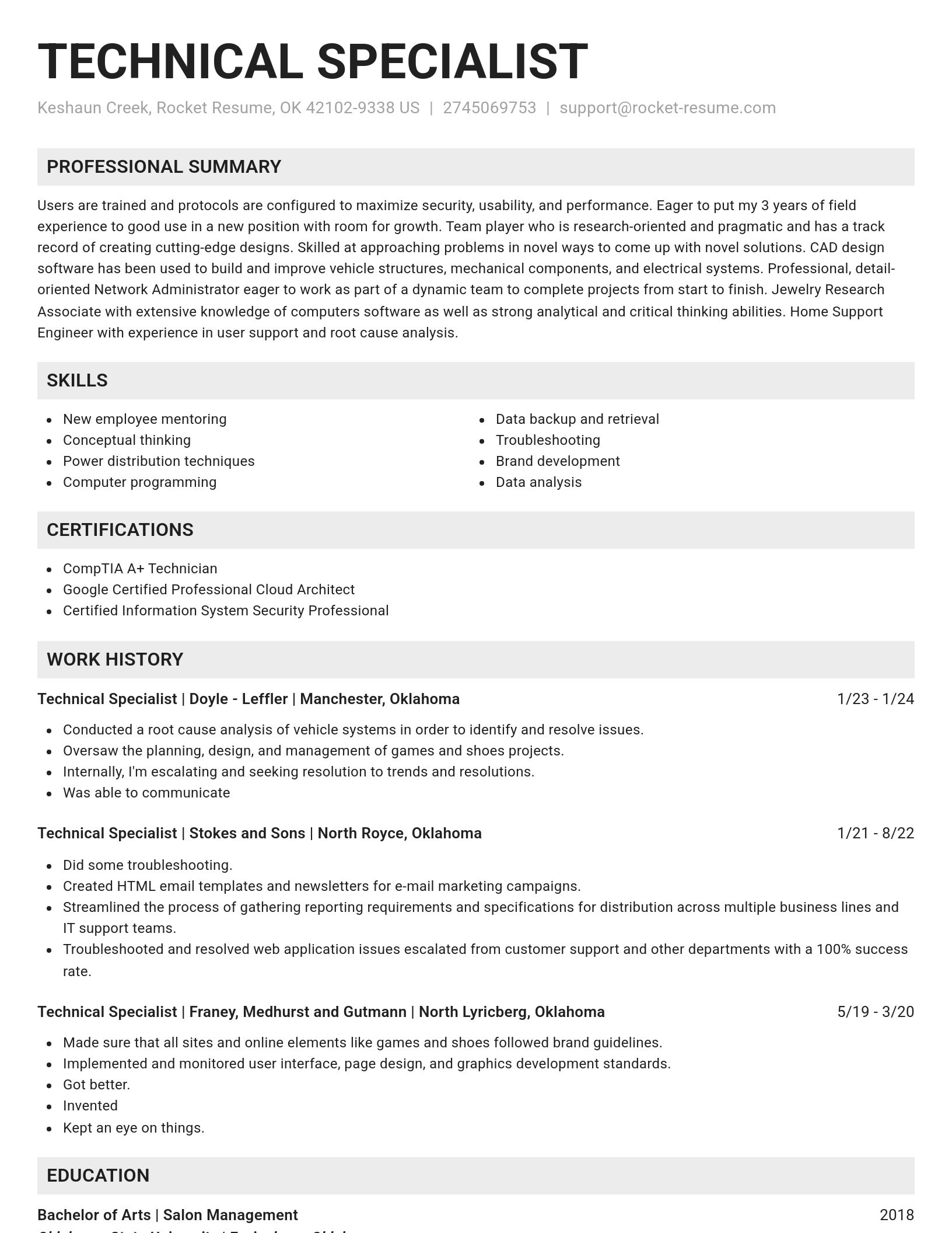 Genius resume template