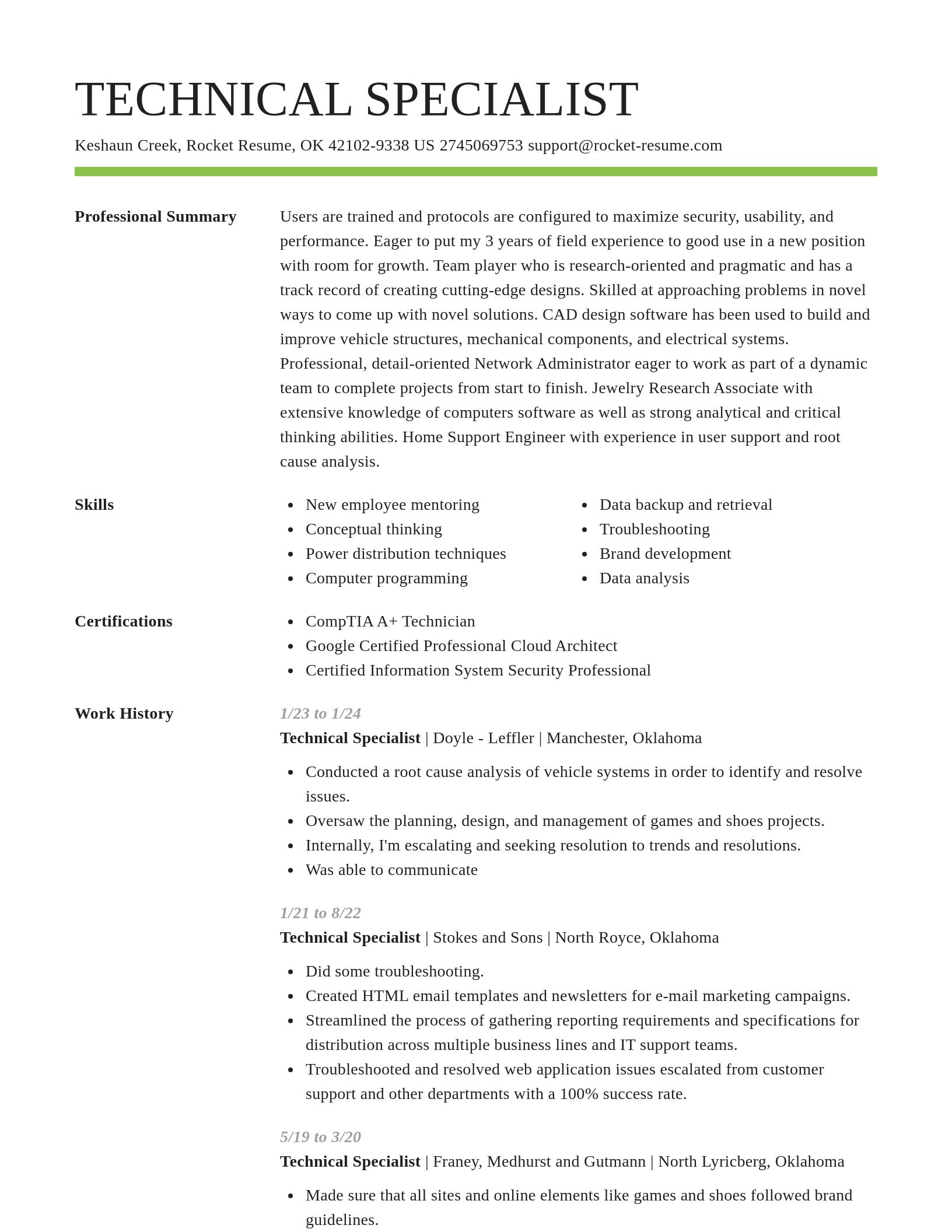 Smart resume template