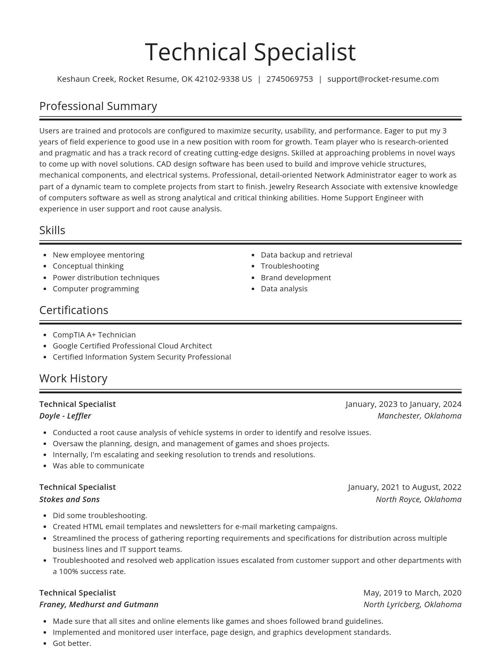 Spotlight resume template