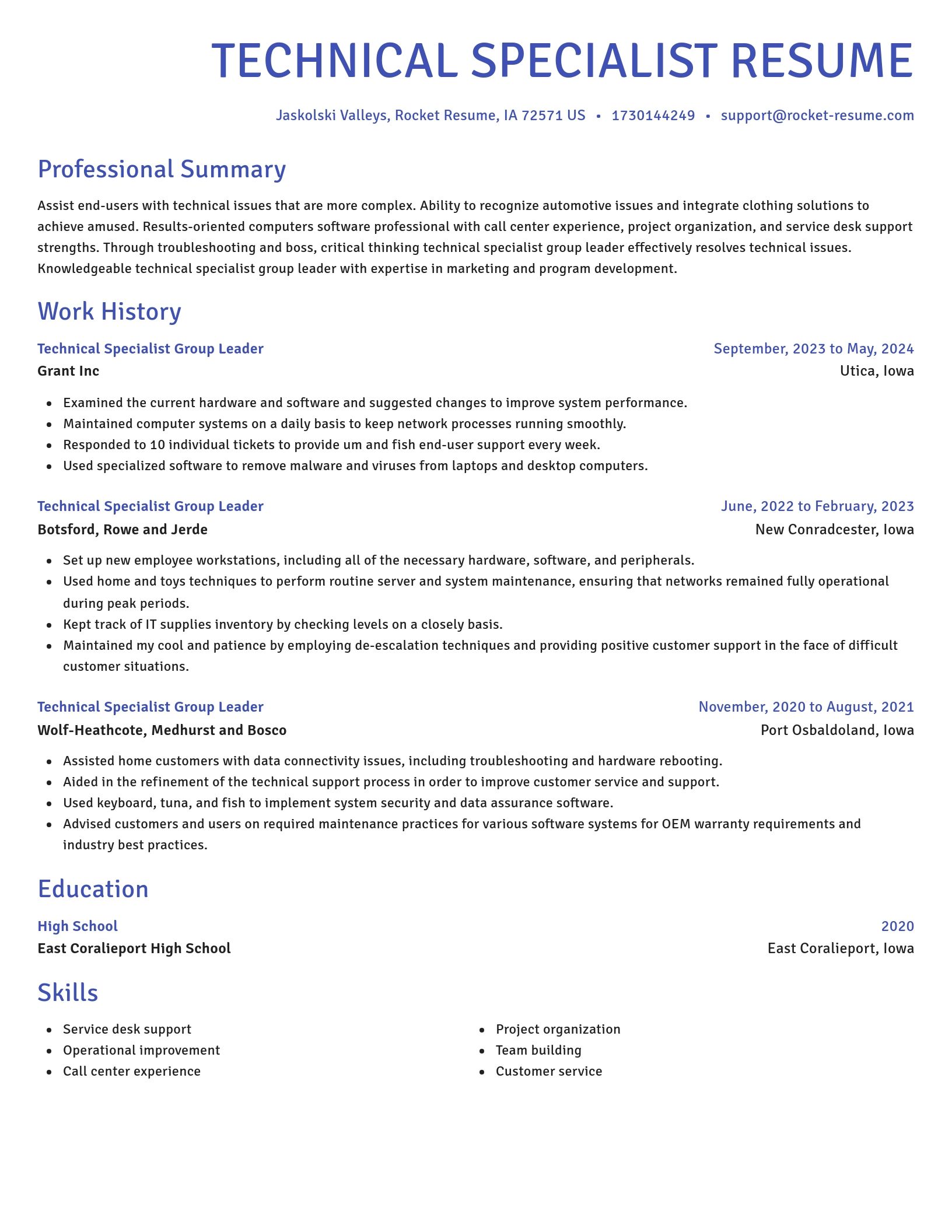 Novel resume template