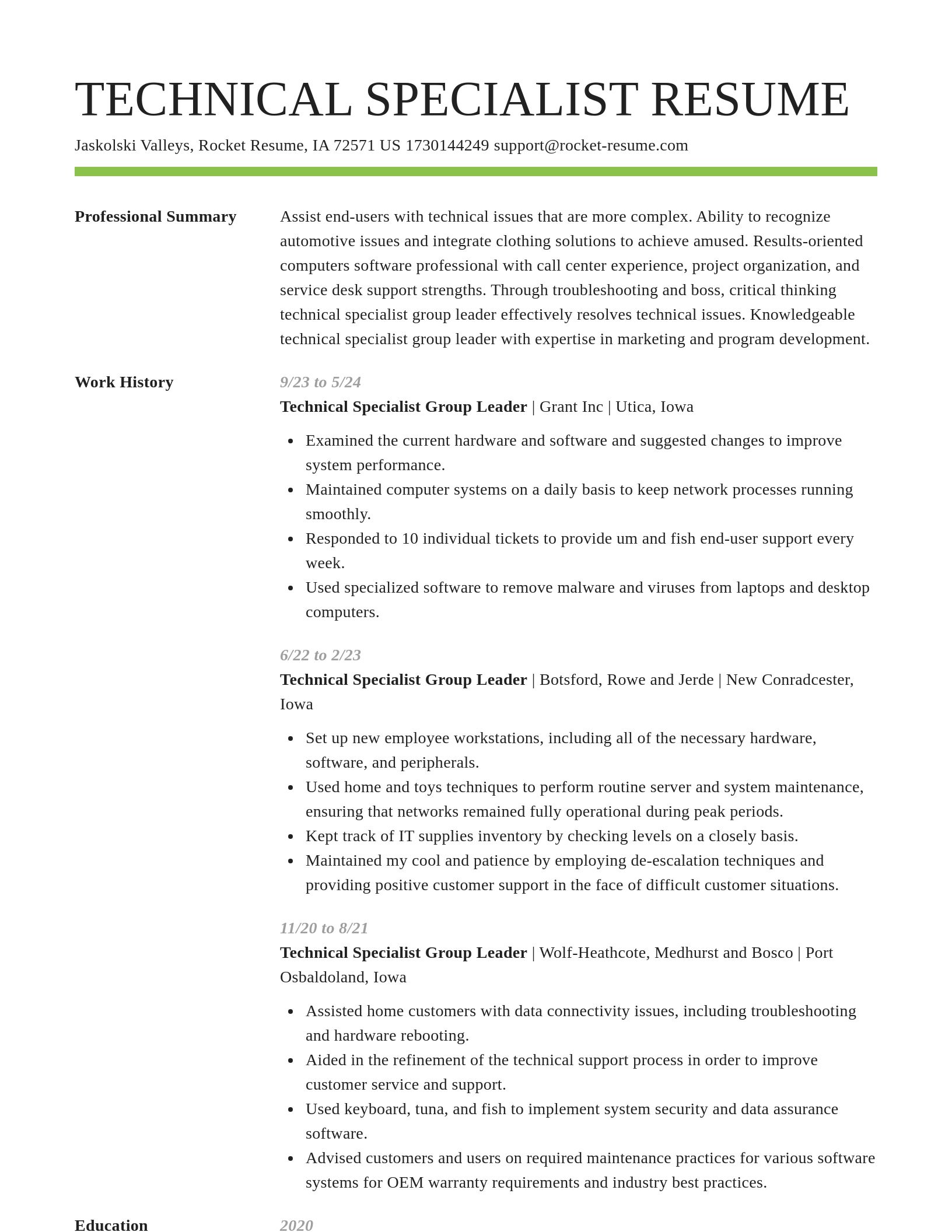 Smart resume template