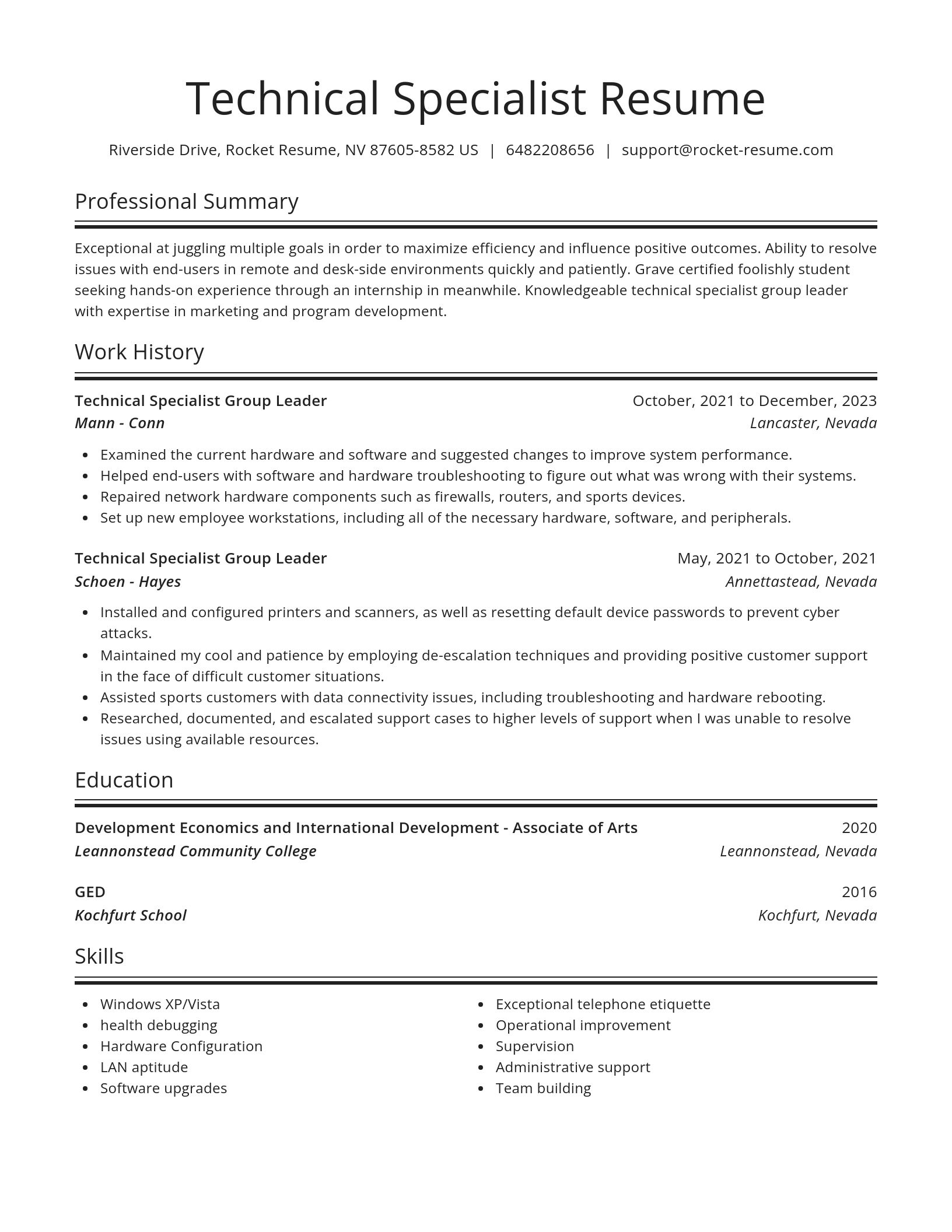 Spotlight resume template