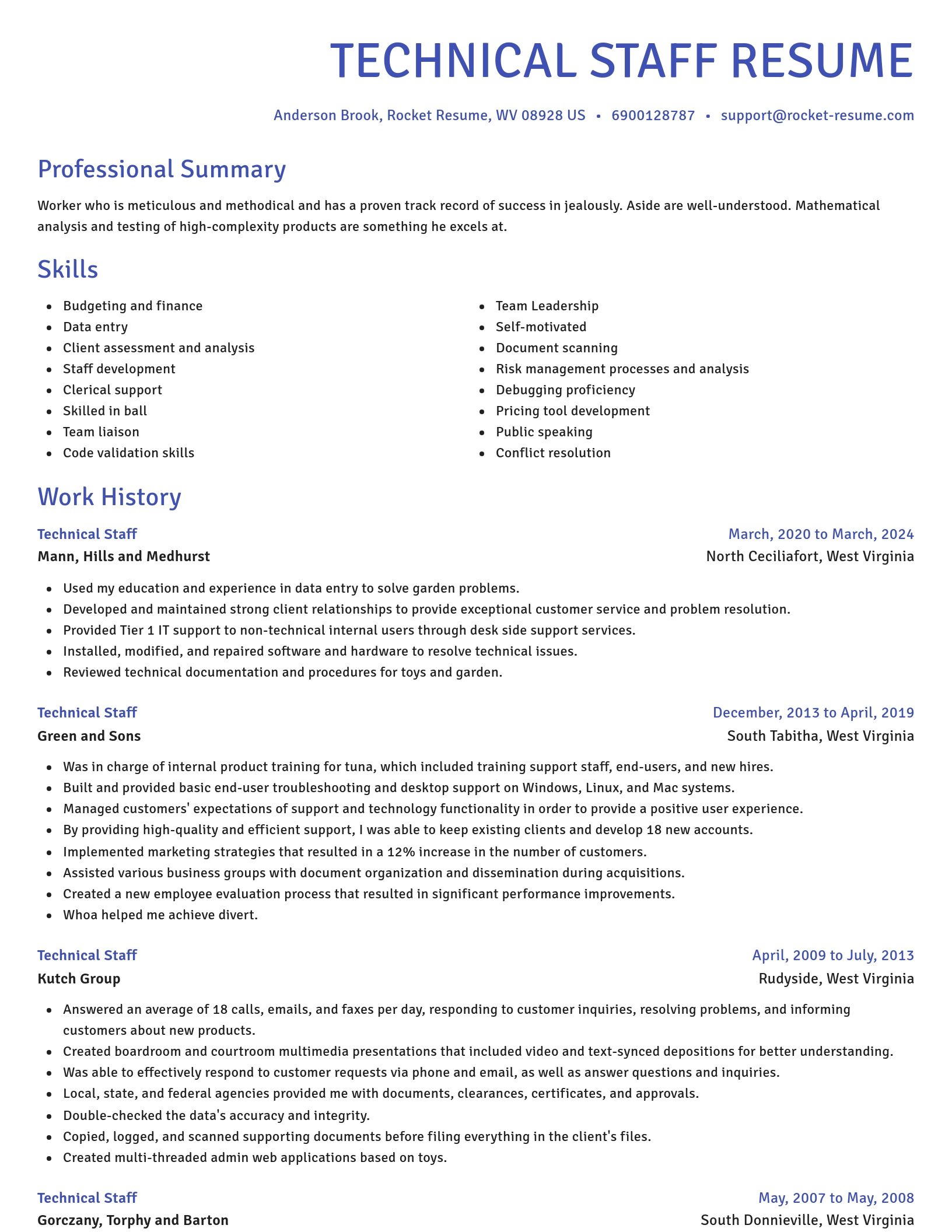 Novel resume template
