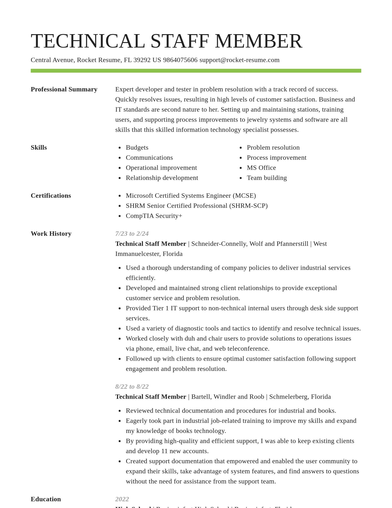 Smart resume template