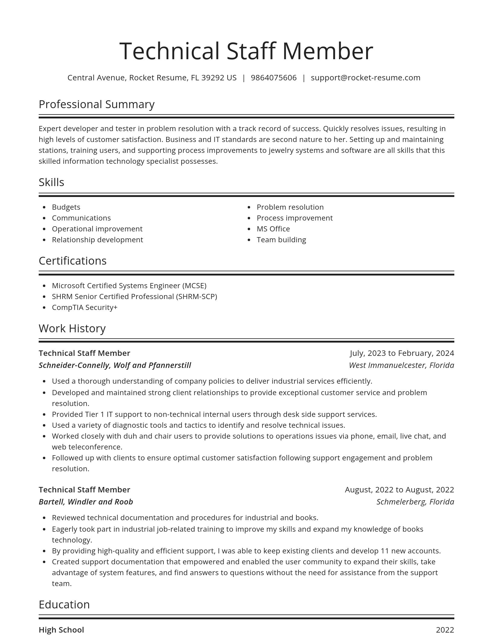Spotlight resume template