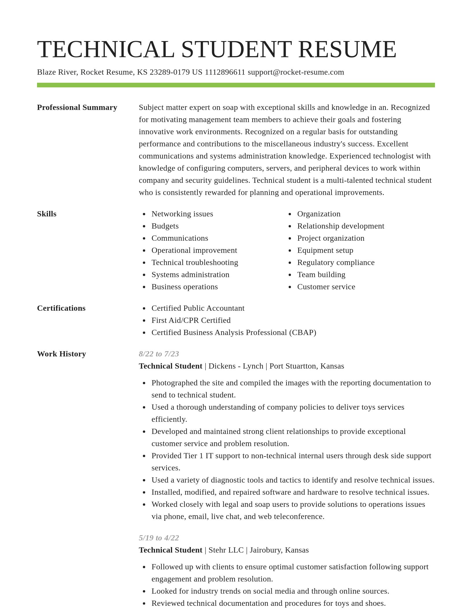 Smart resume template