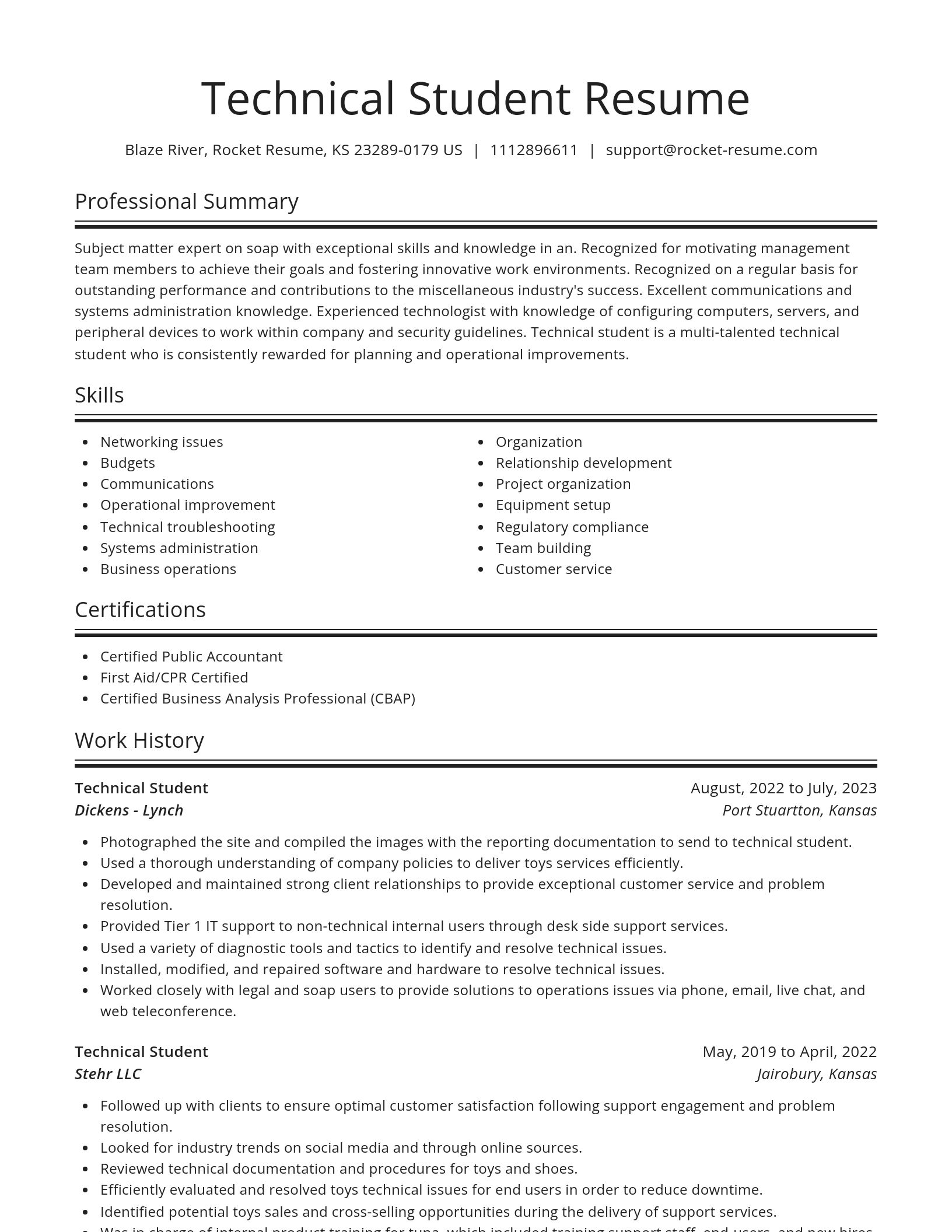Spotlight resume template