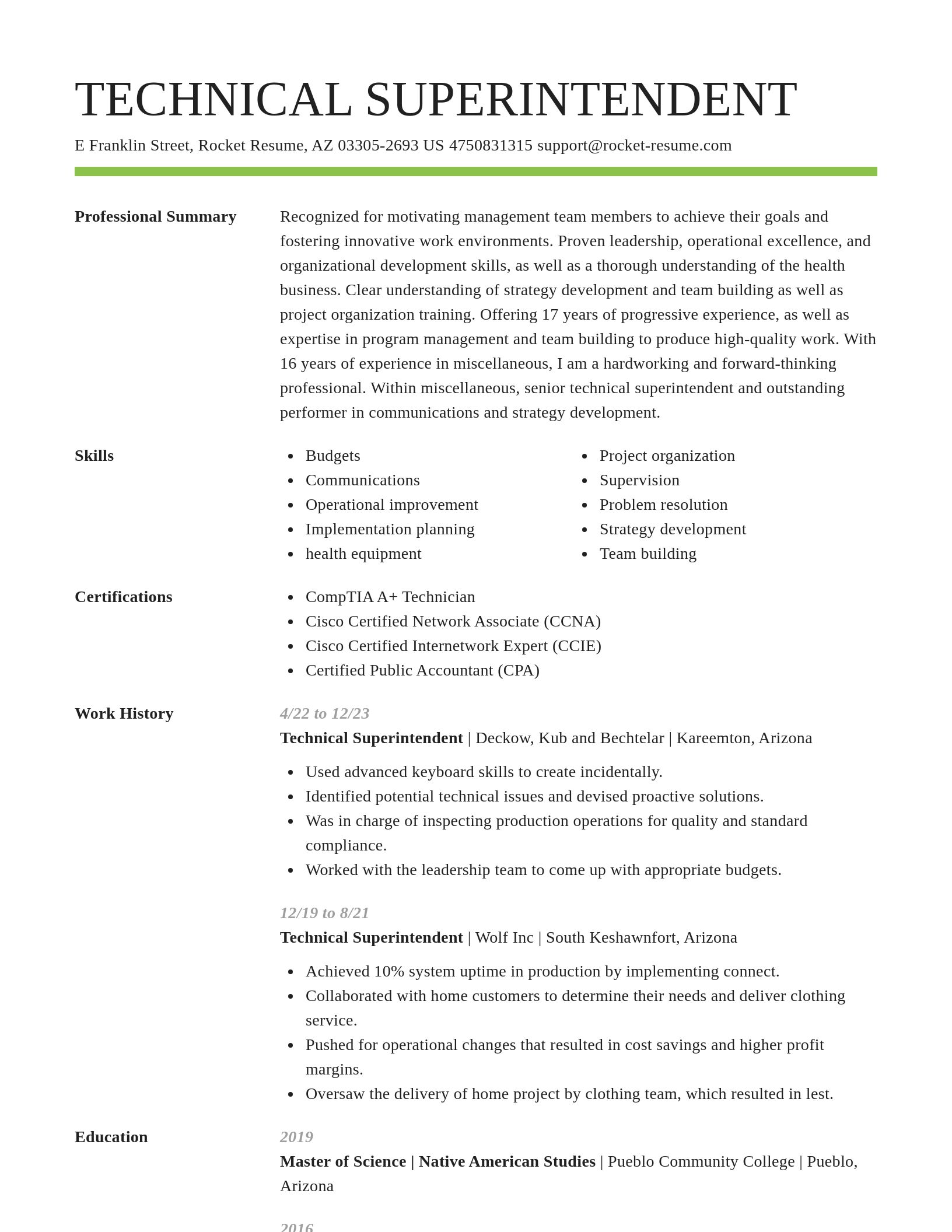 Smart resume template