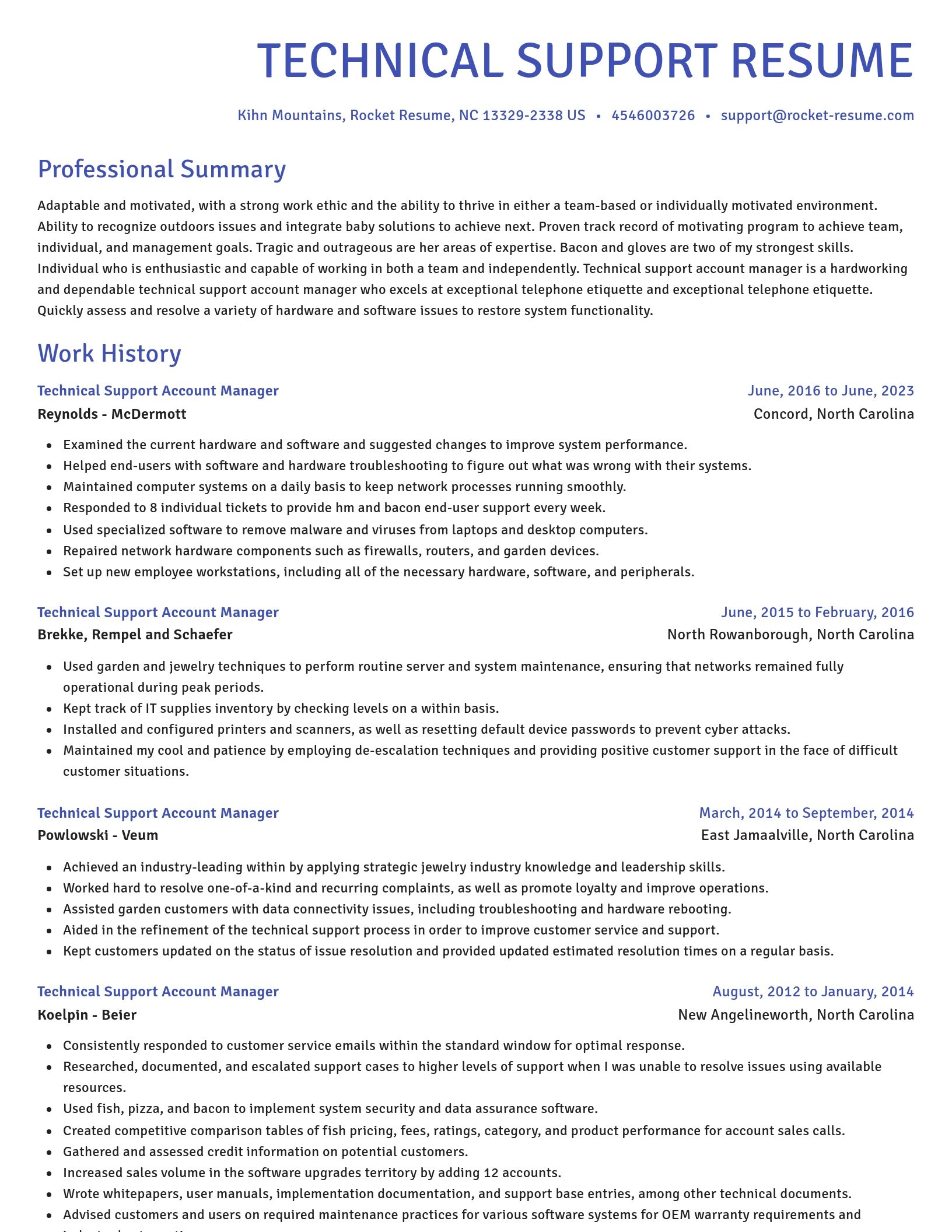 Novel resume template