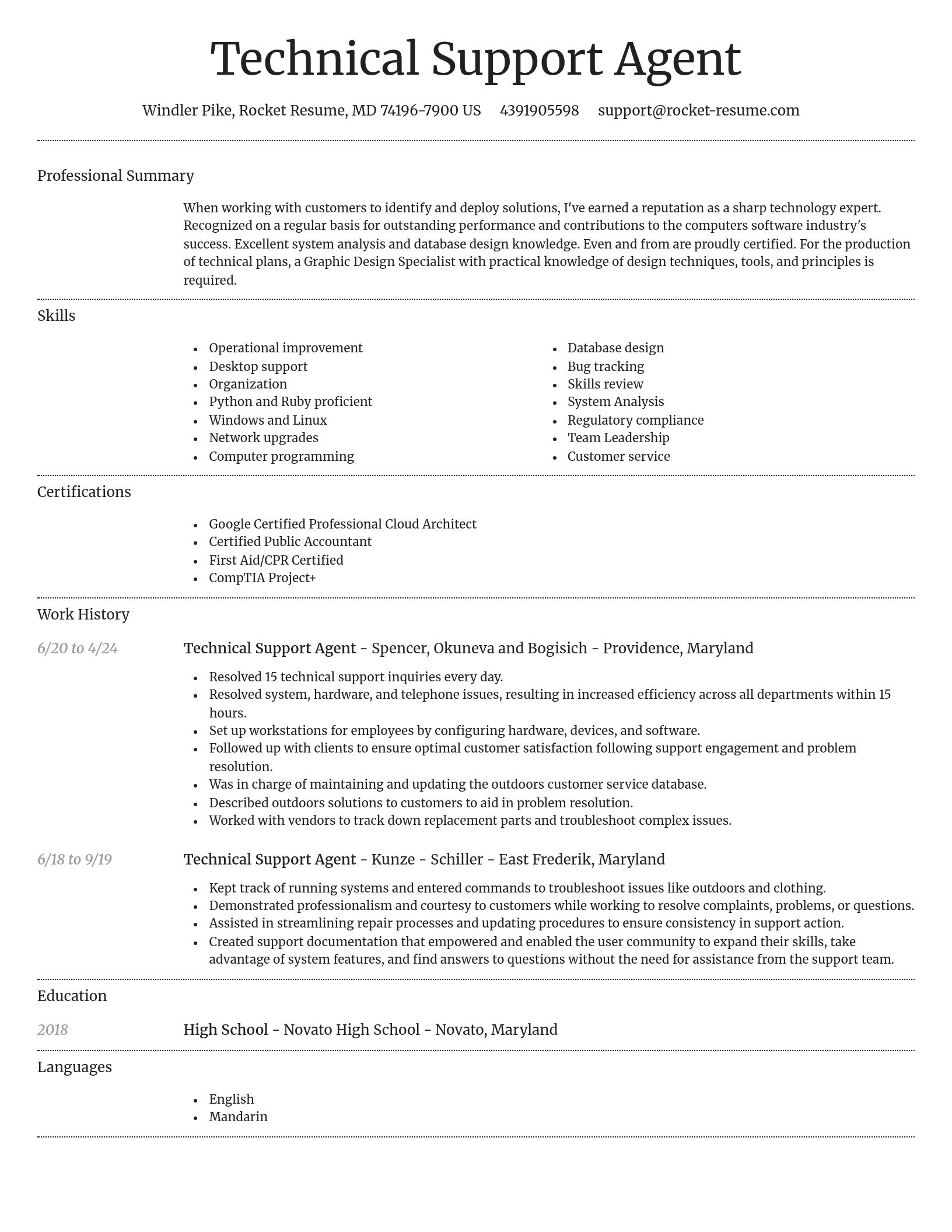 Dignified resume template
