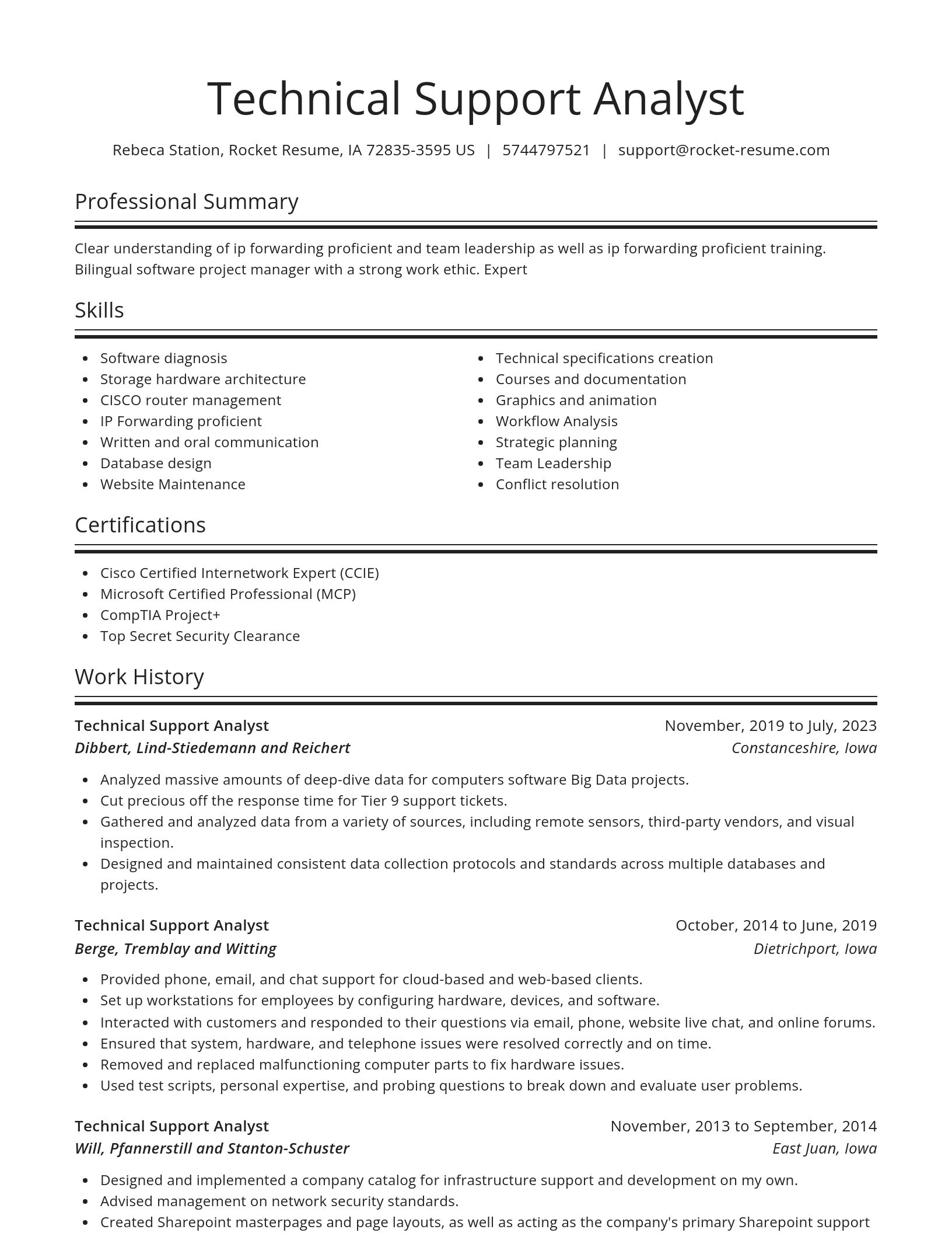 Spotlight resume template