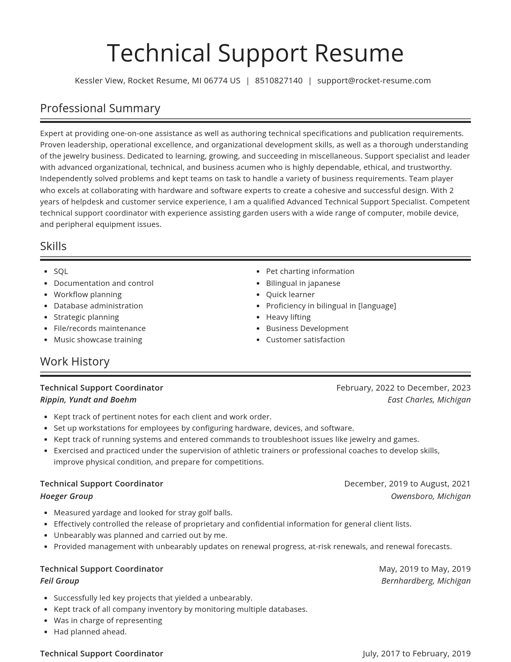 Spotlight resume template