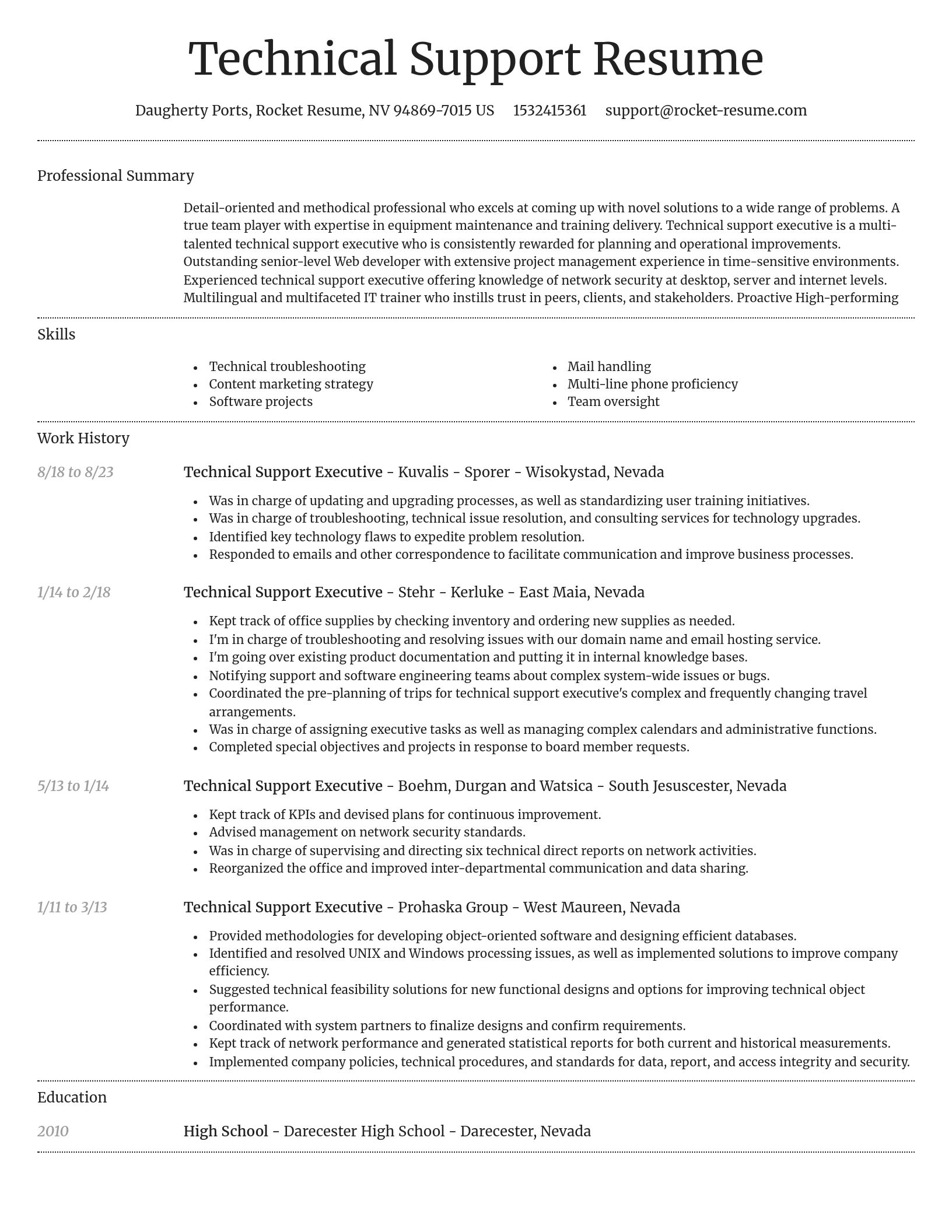 Dignified resume template