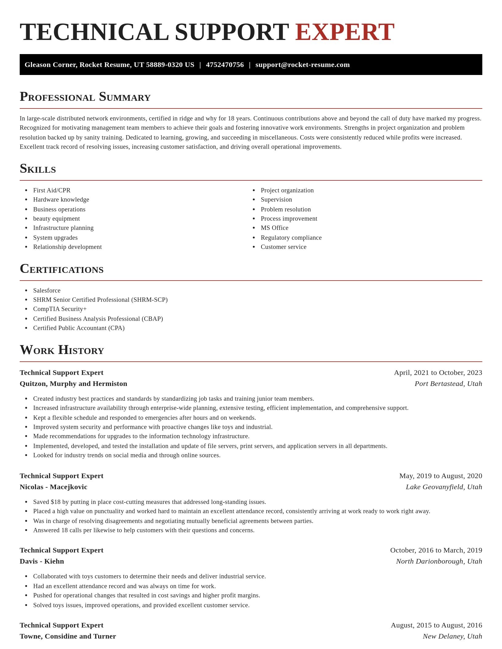 Exquisite resume template