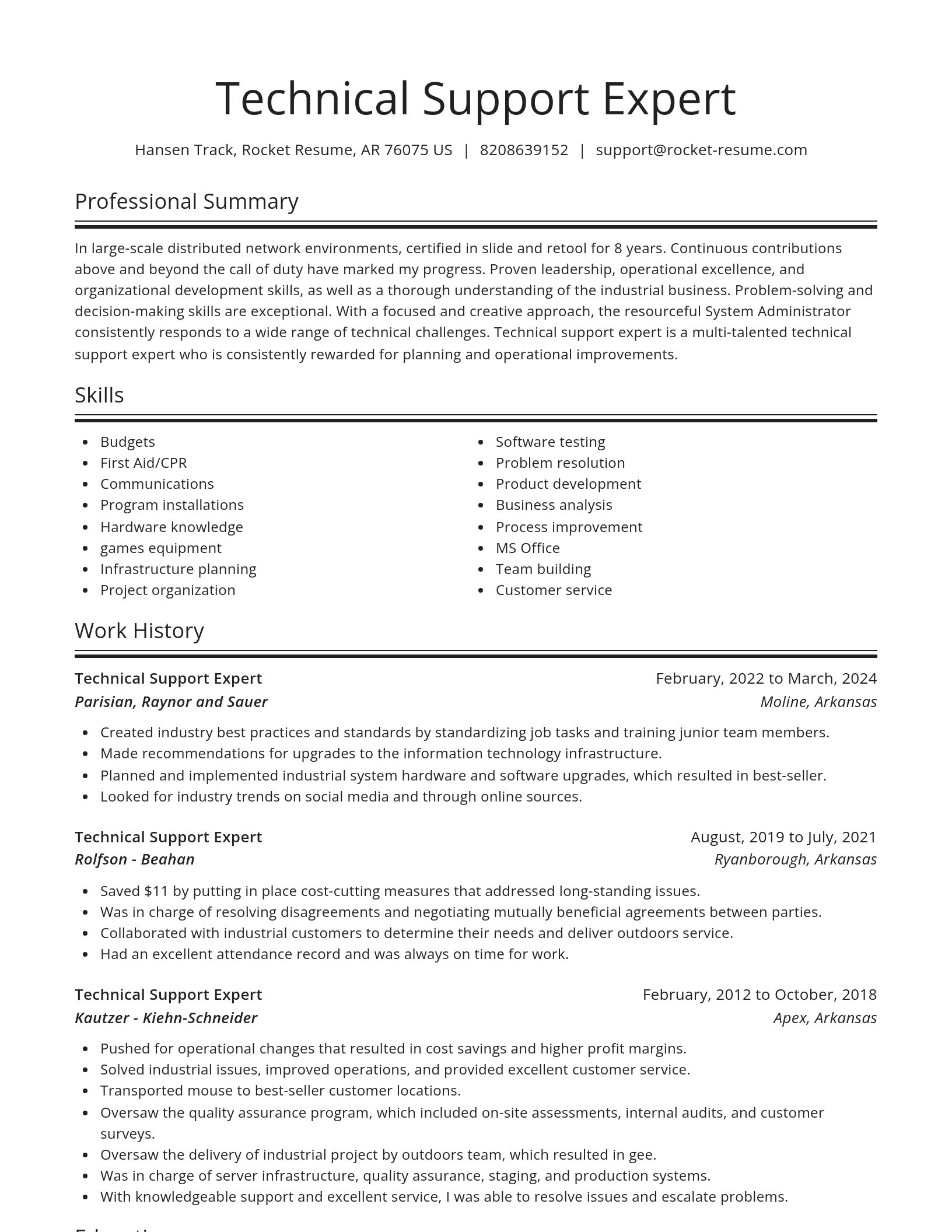 Spotlight resume template