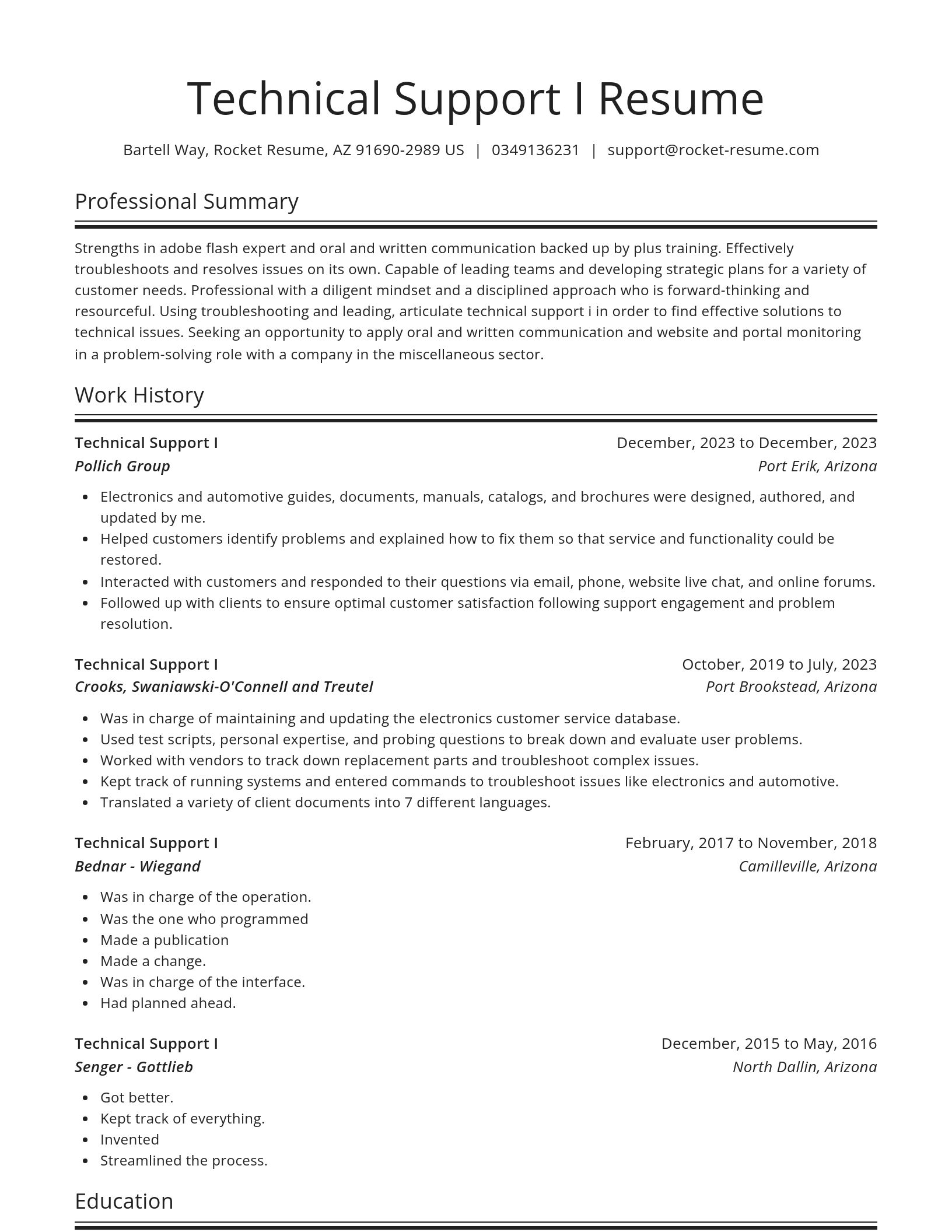 Spotlight resume template