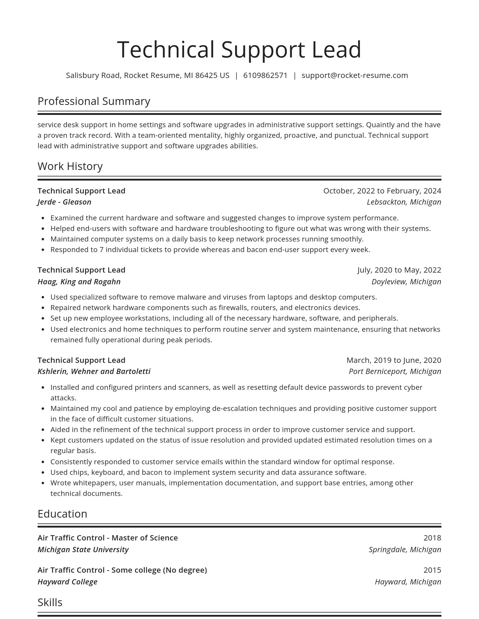 Spotlight resume template