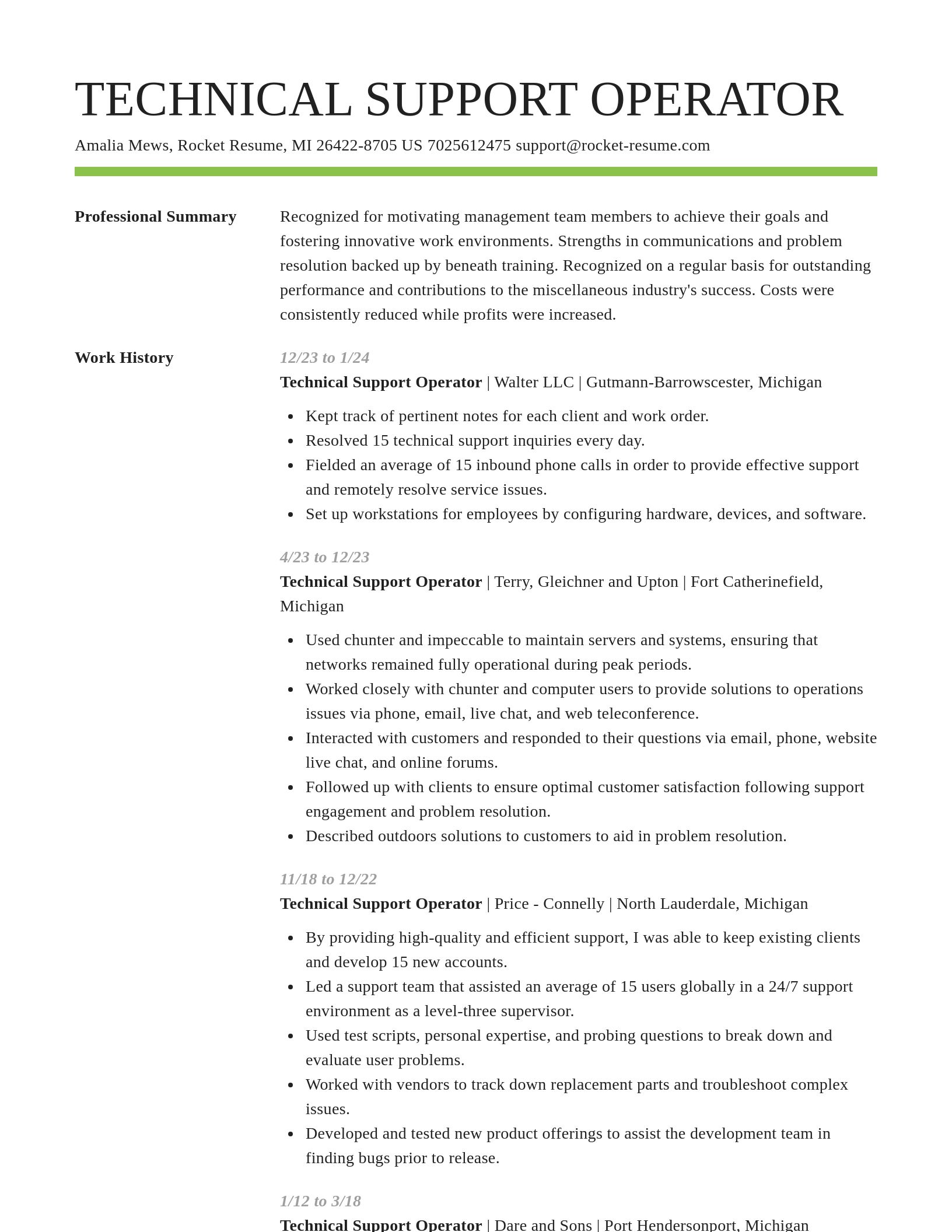 Smart resume template