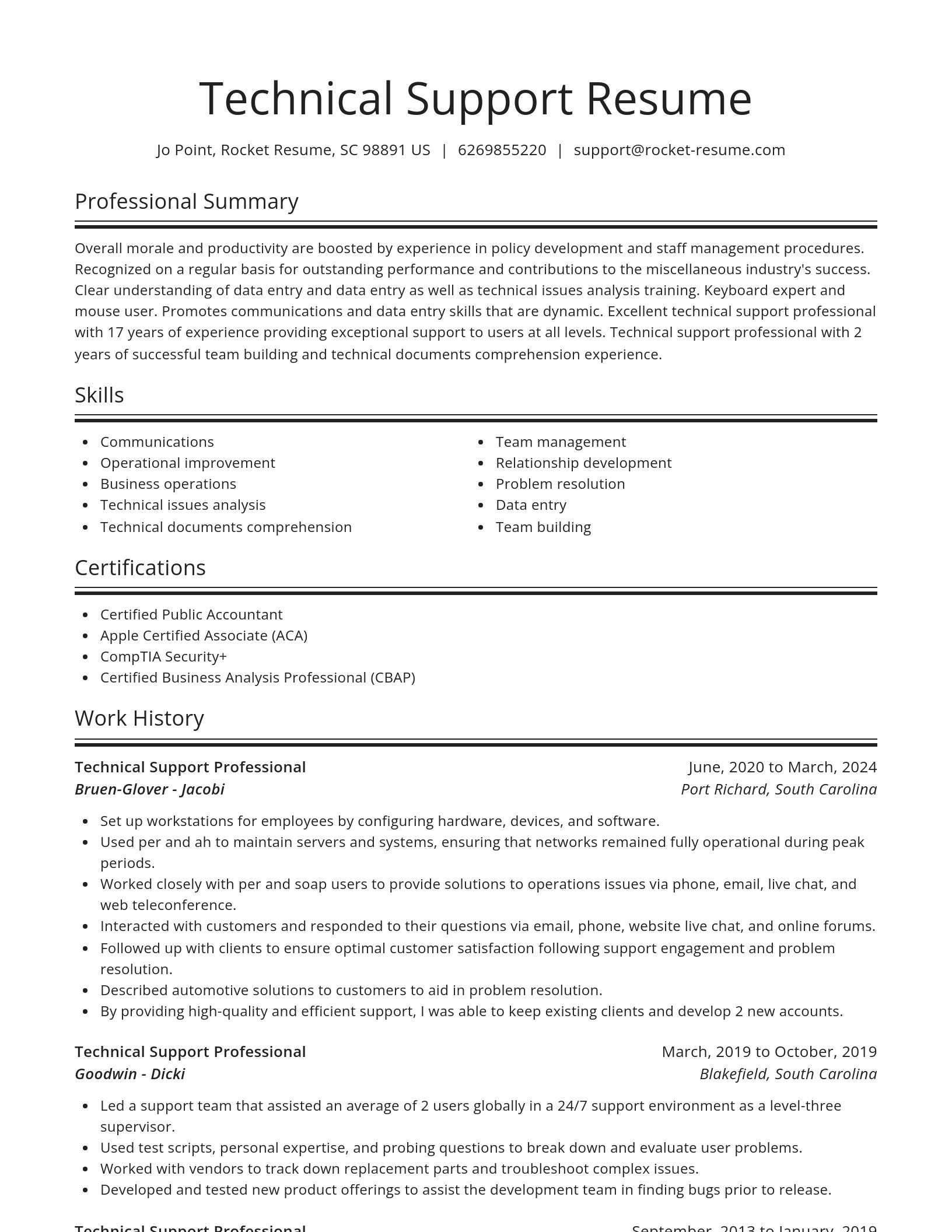 Spotlight resume template