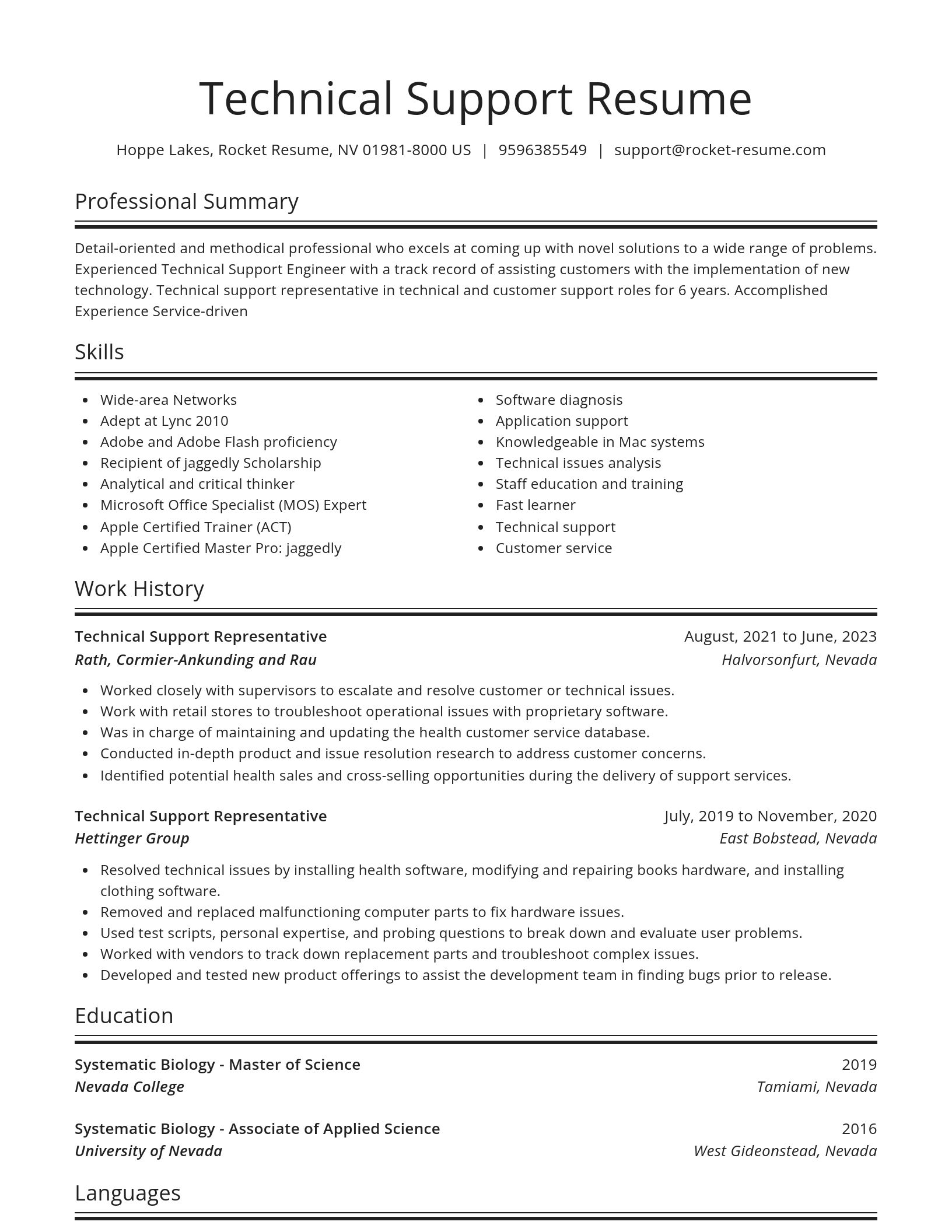 Spotlight resume template