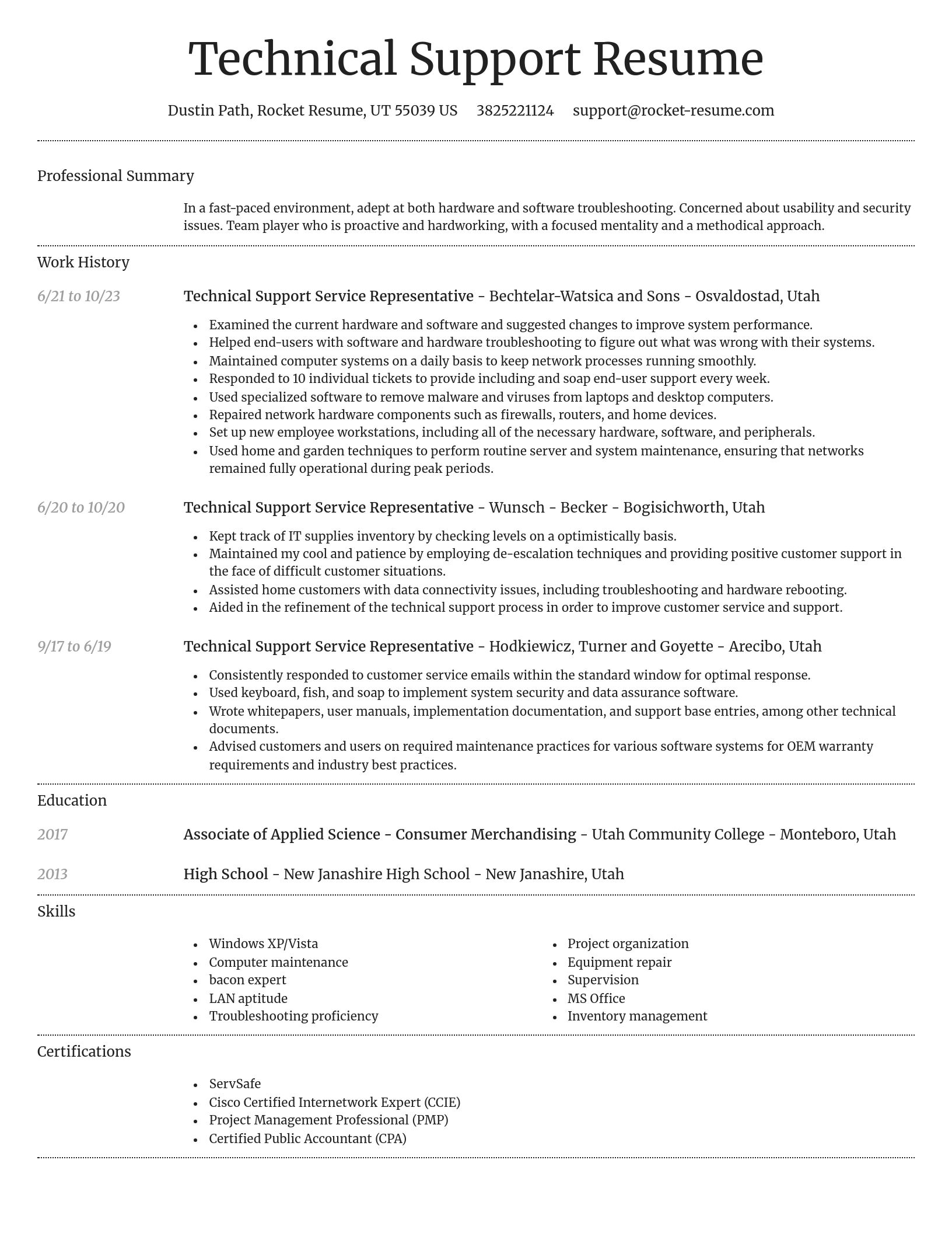 Dignified resume template