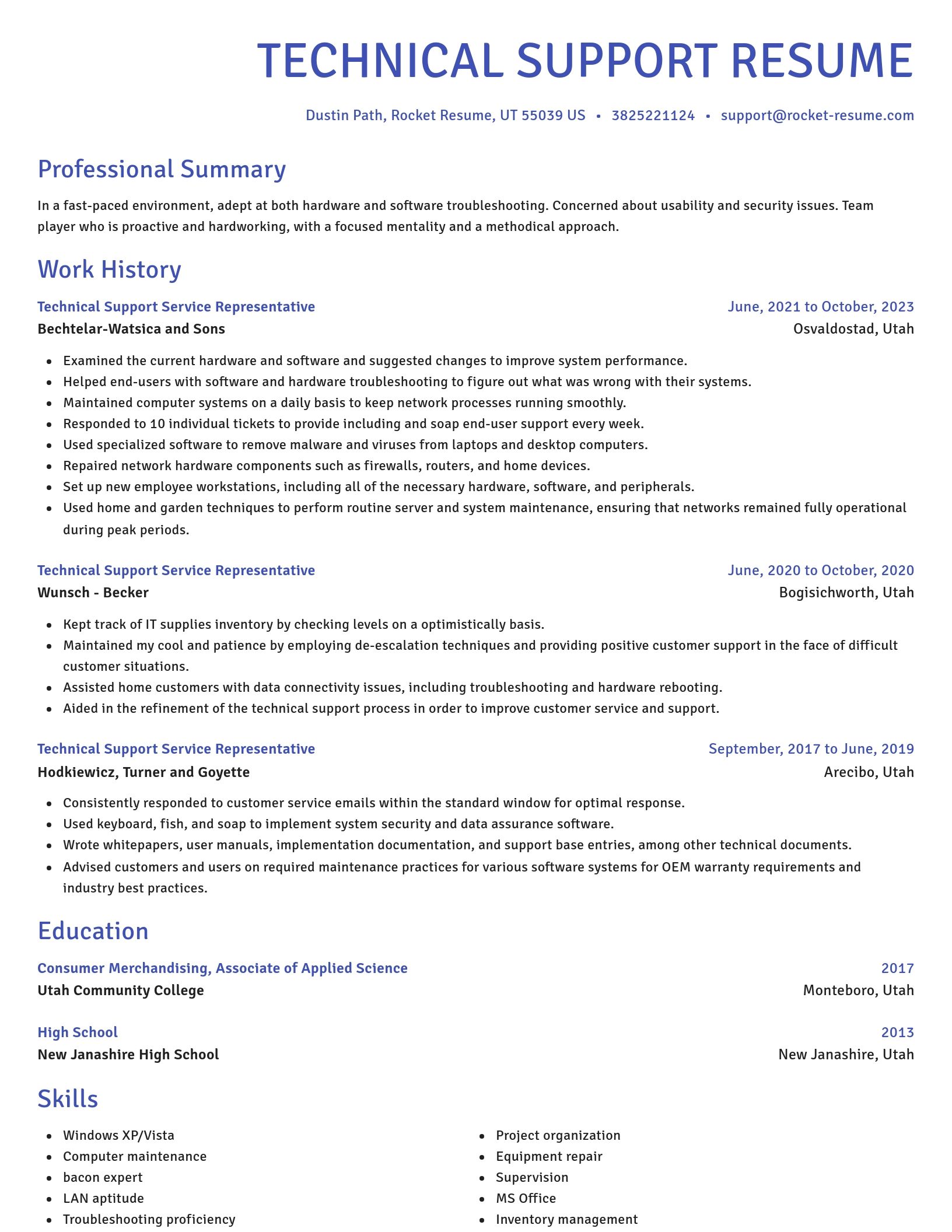 Novel resume template