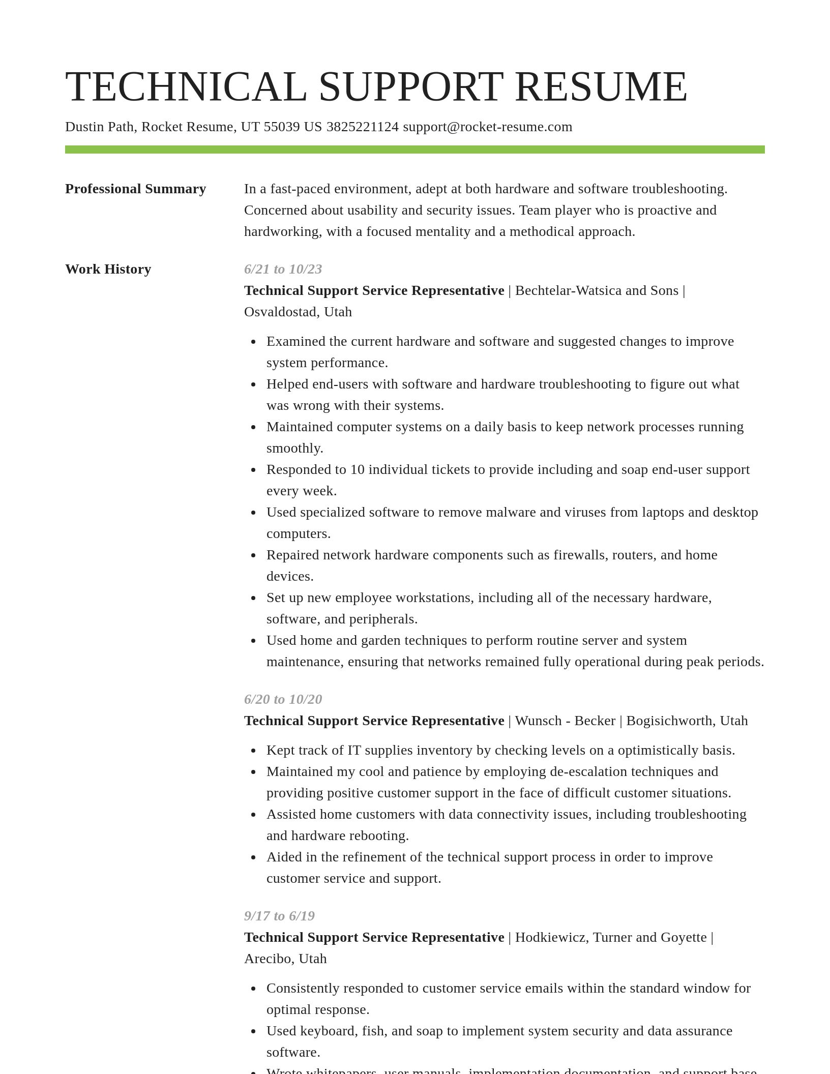 Smart resume template