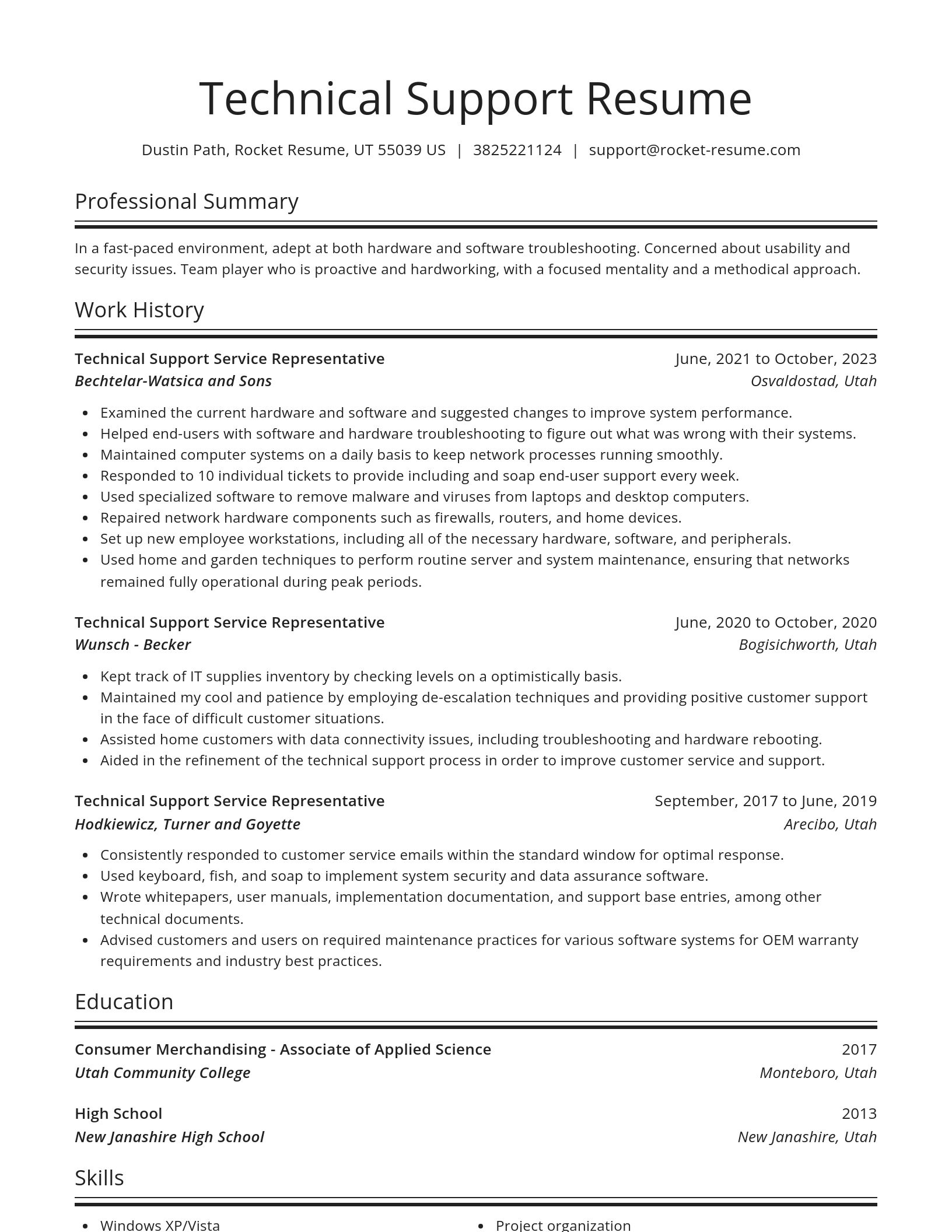 Spotlight resume template