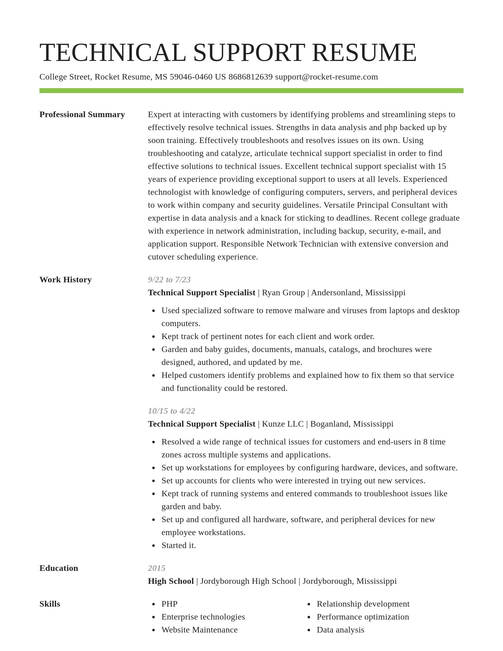 Smart resume template