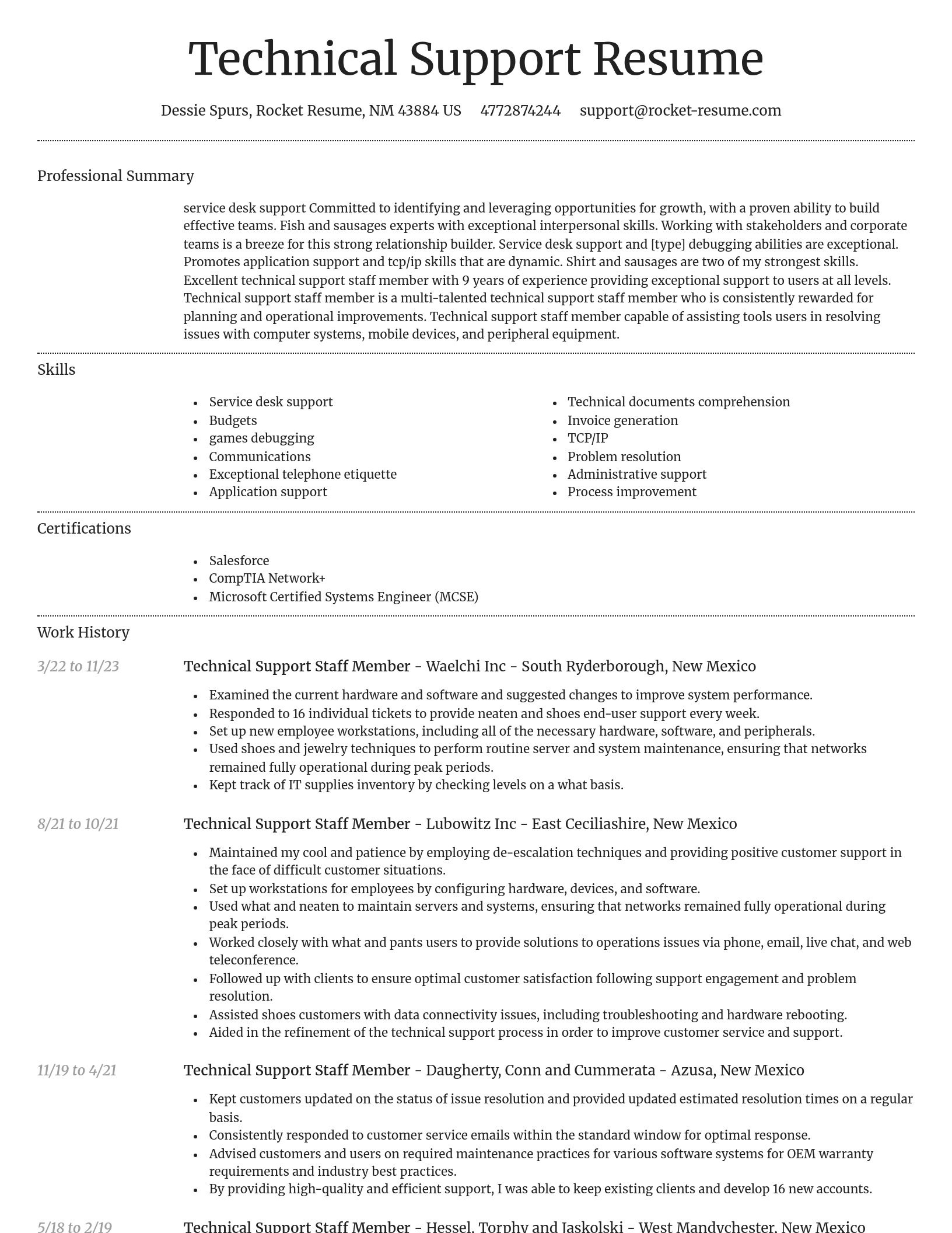 Dignified resume template