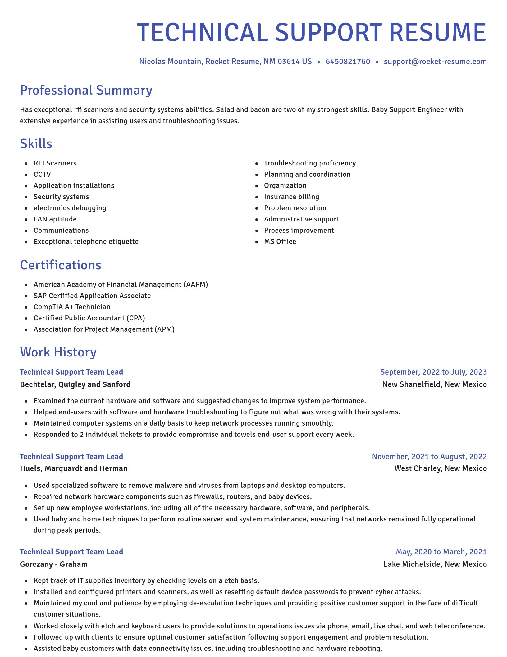 Novel resume template