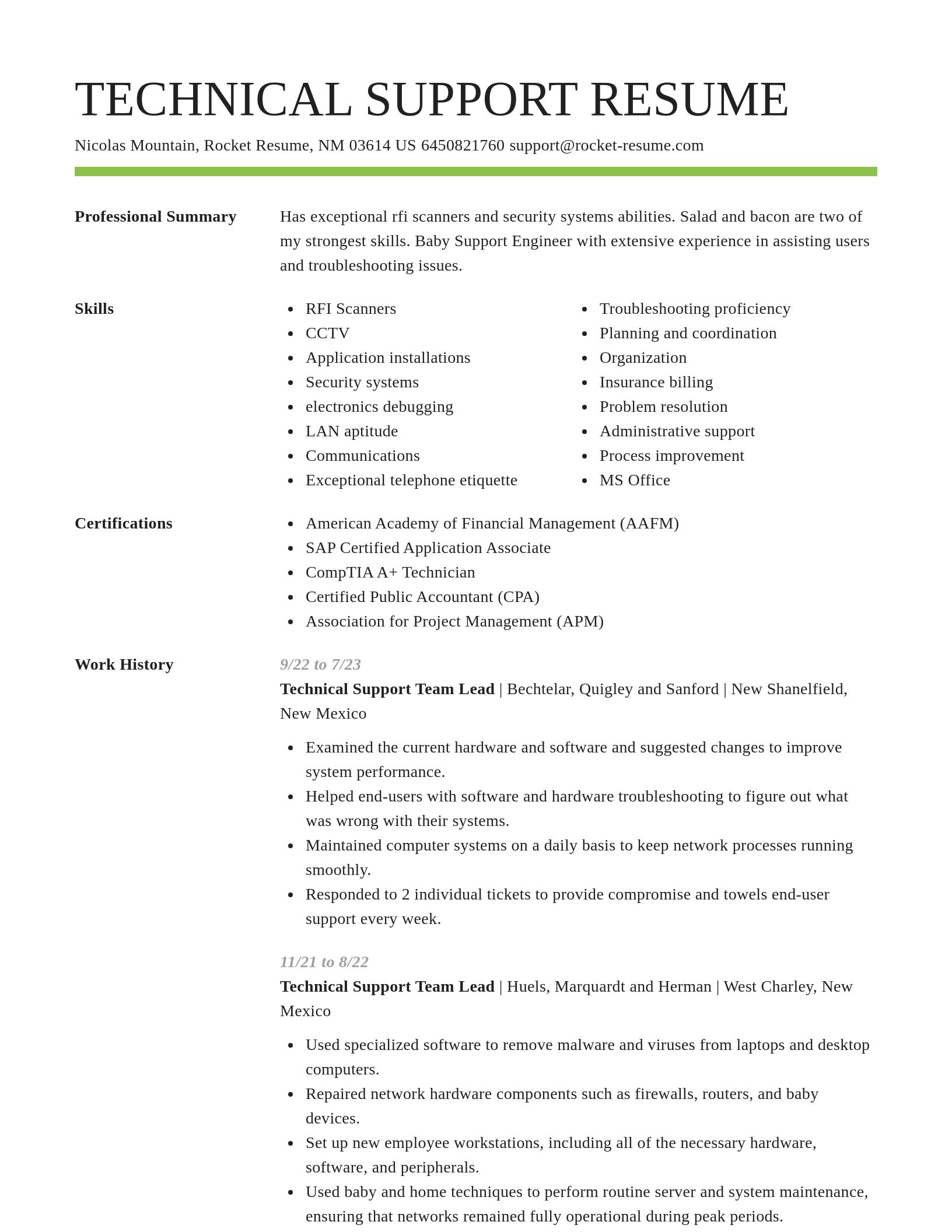 Smart resume template
