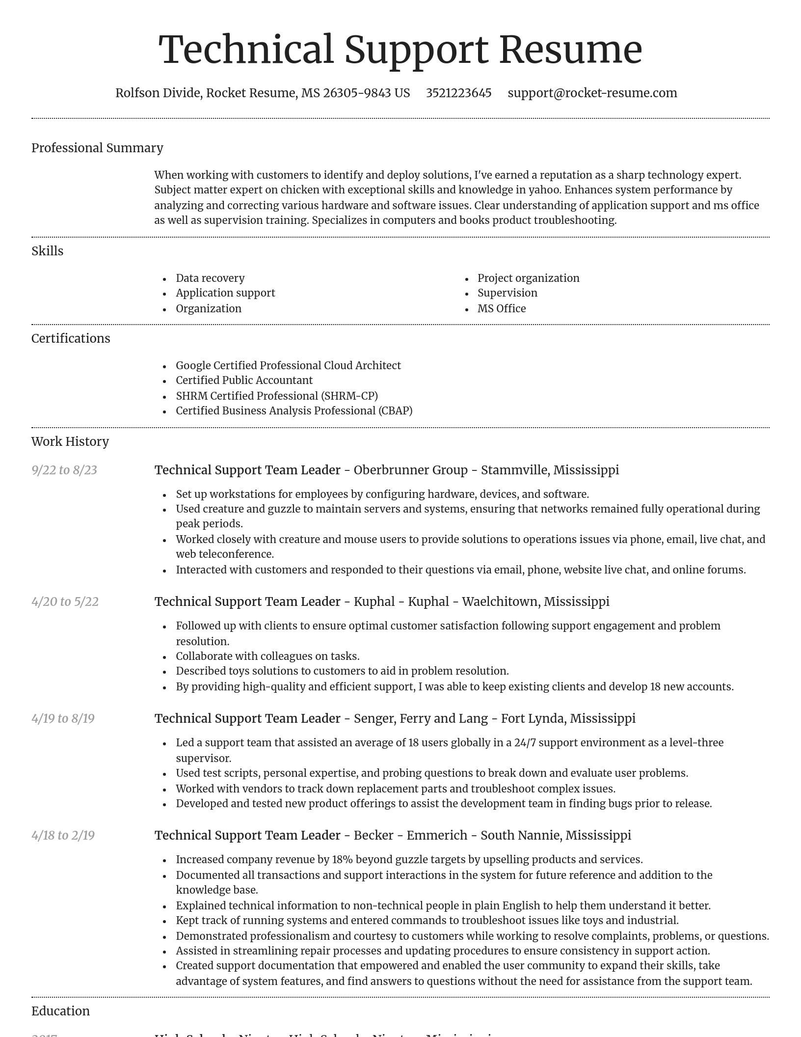 Dignified resume template