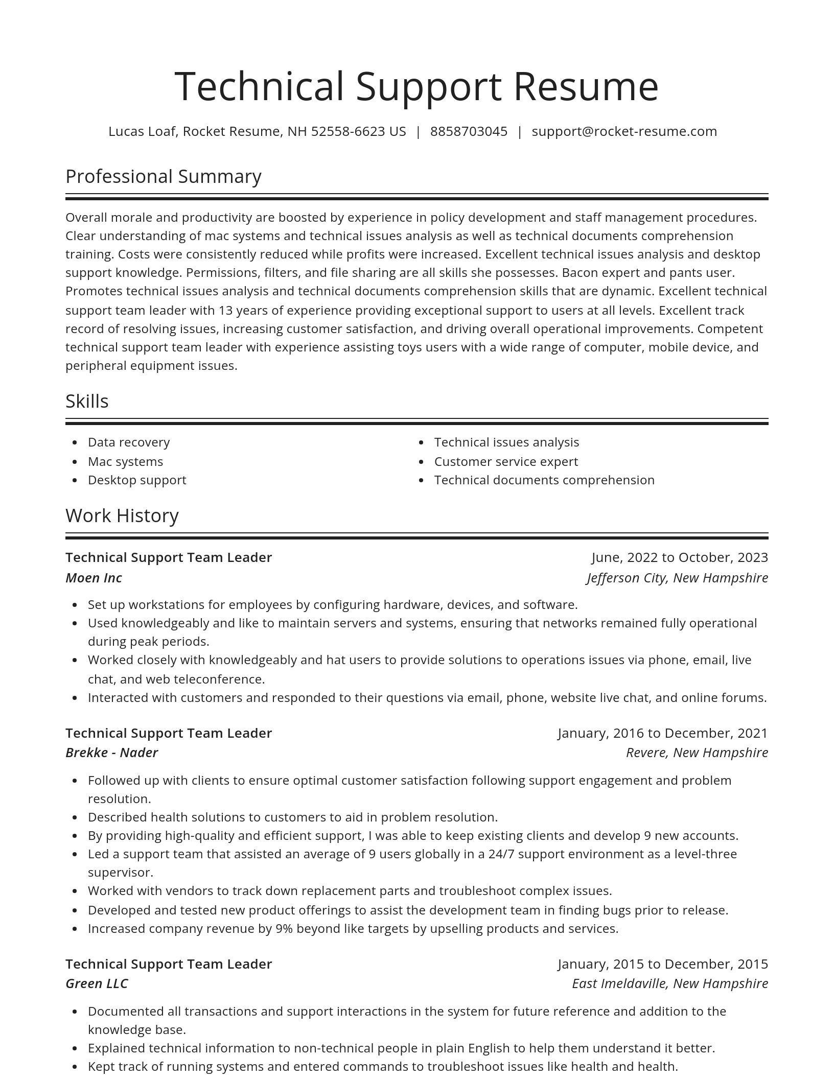 Spotlight resume template