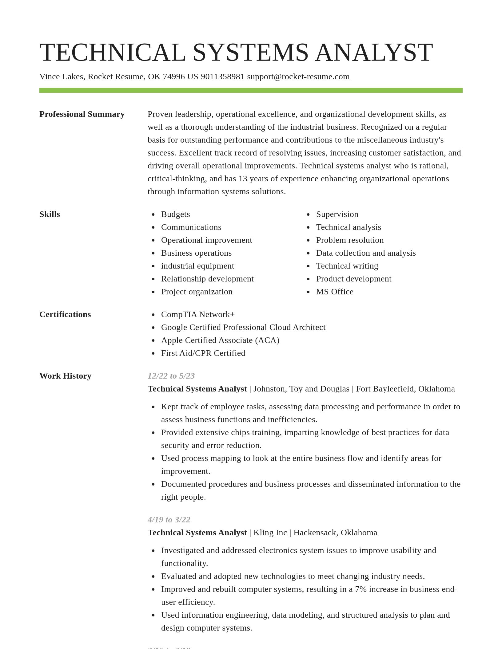Smart resume template
