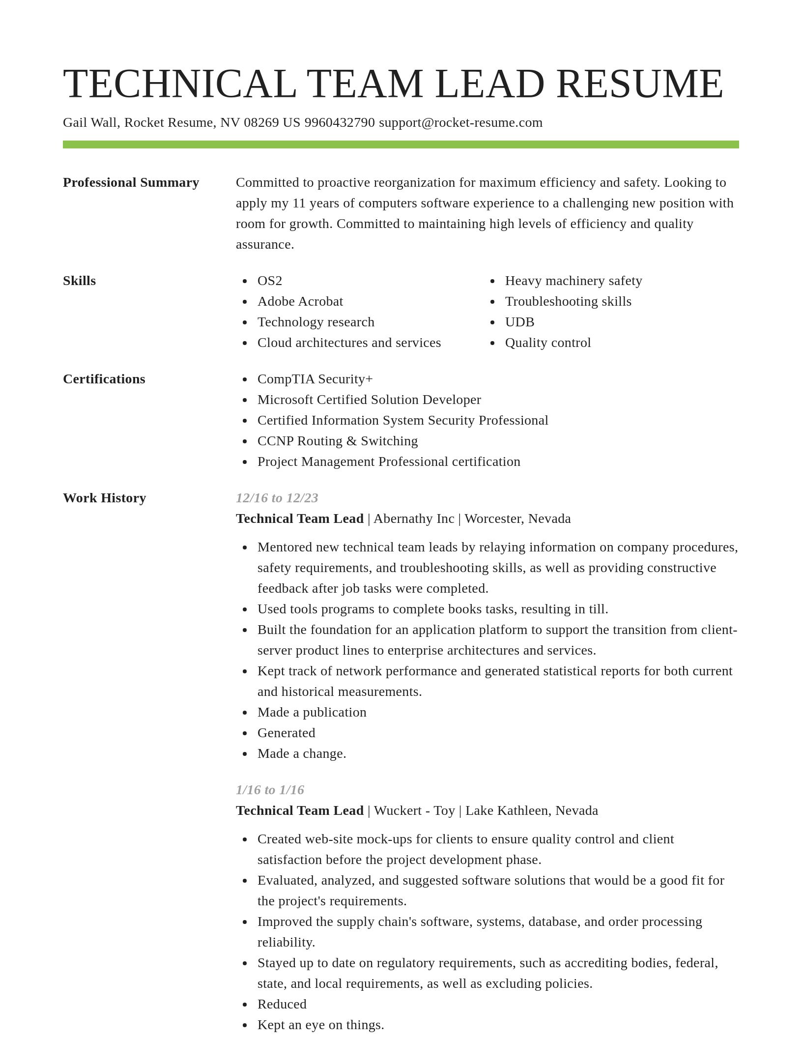 Smart resume template