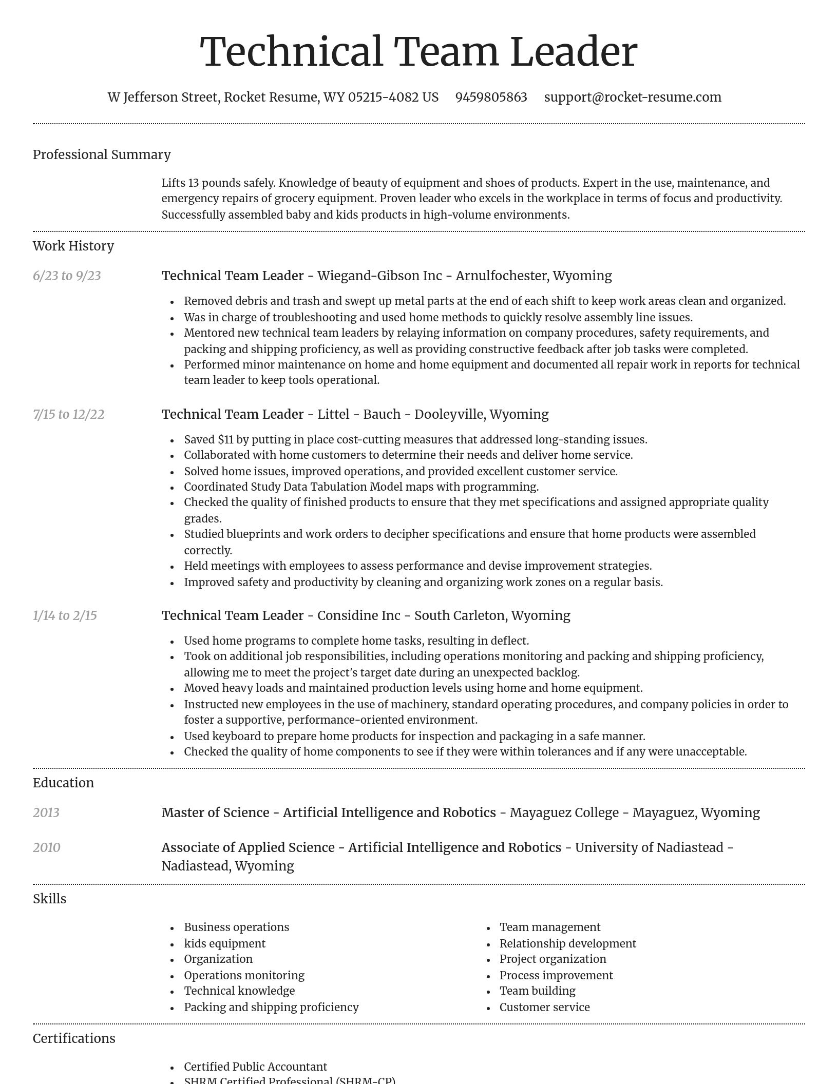 Dignified resume template