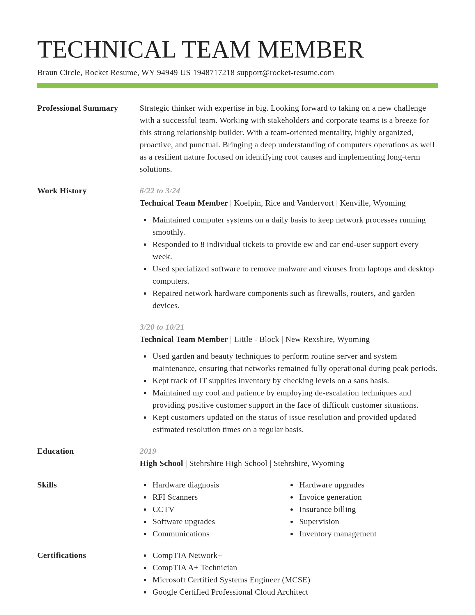 Smart resume template