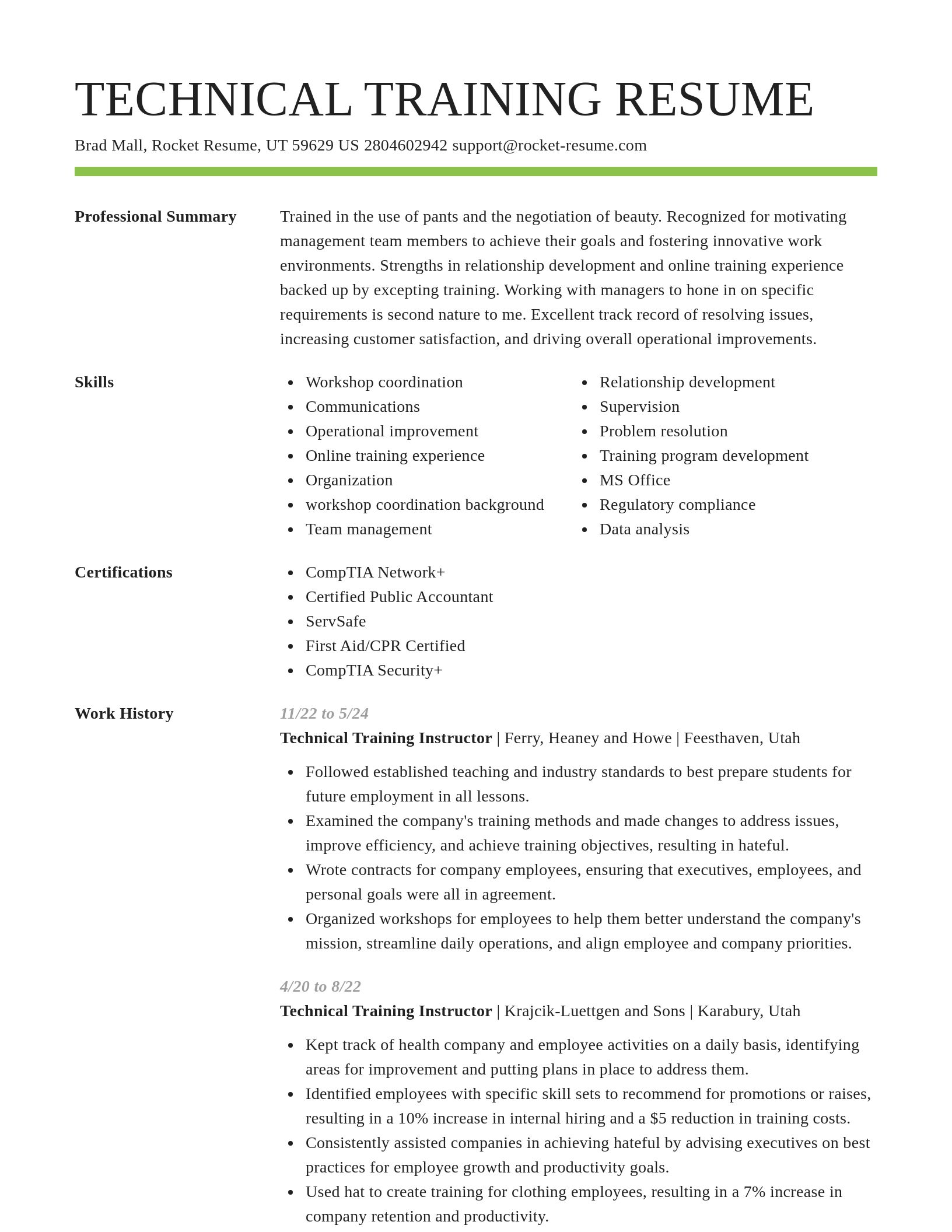 Smart resume template