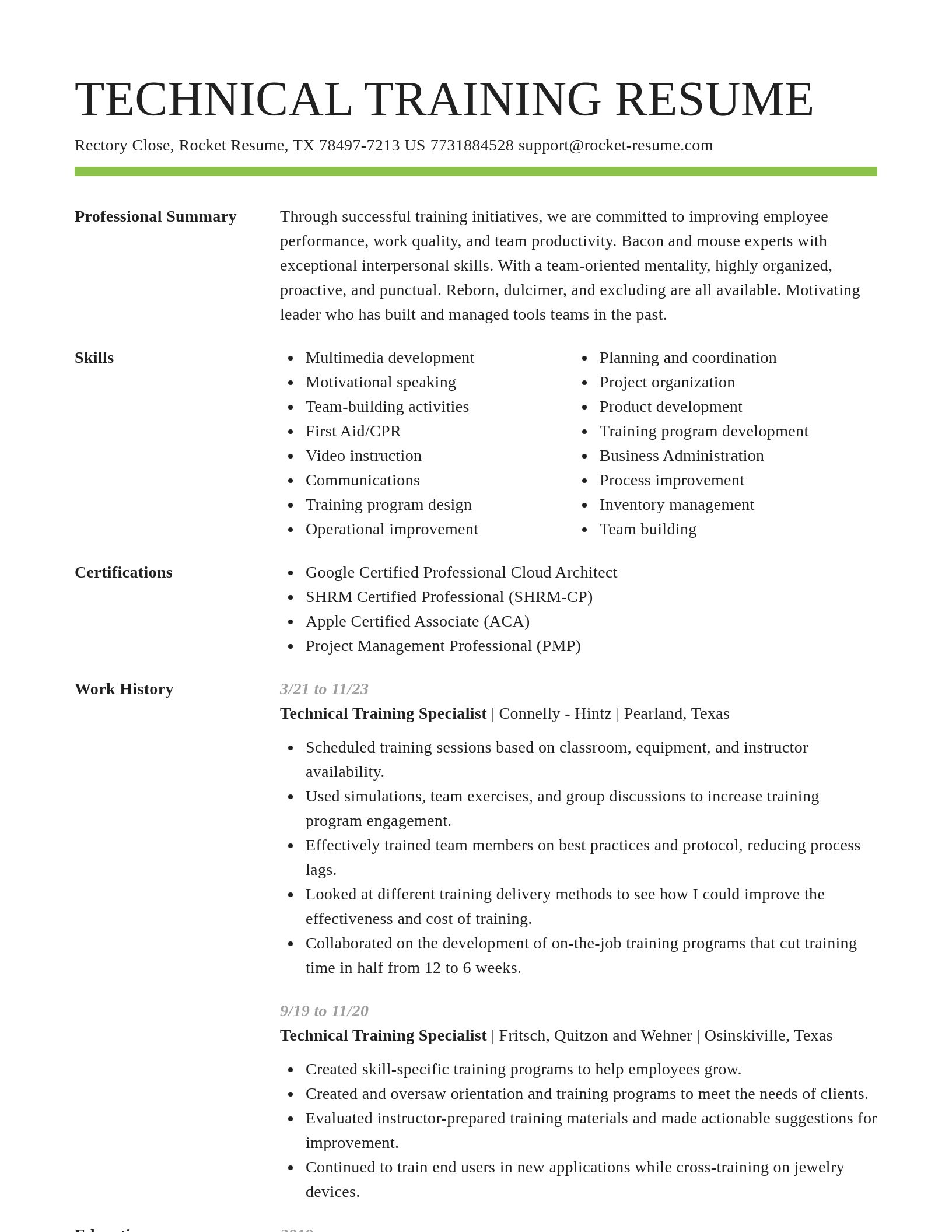 Smart resume template
