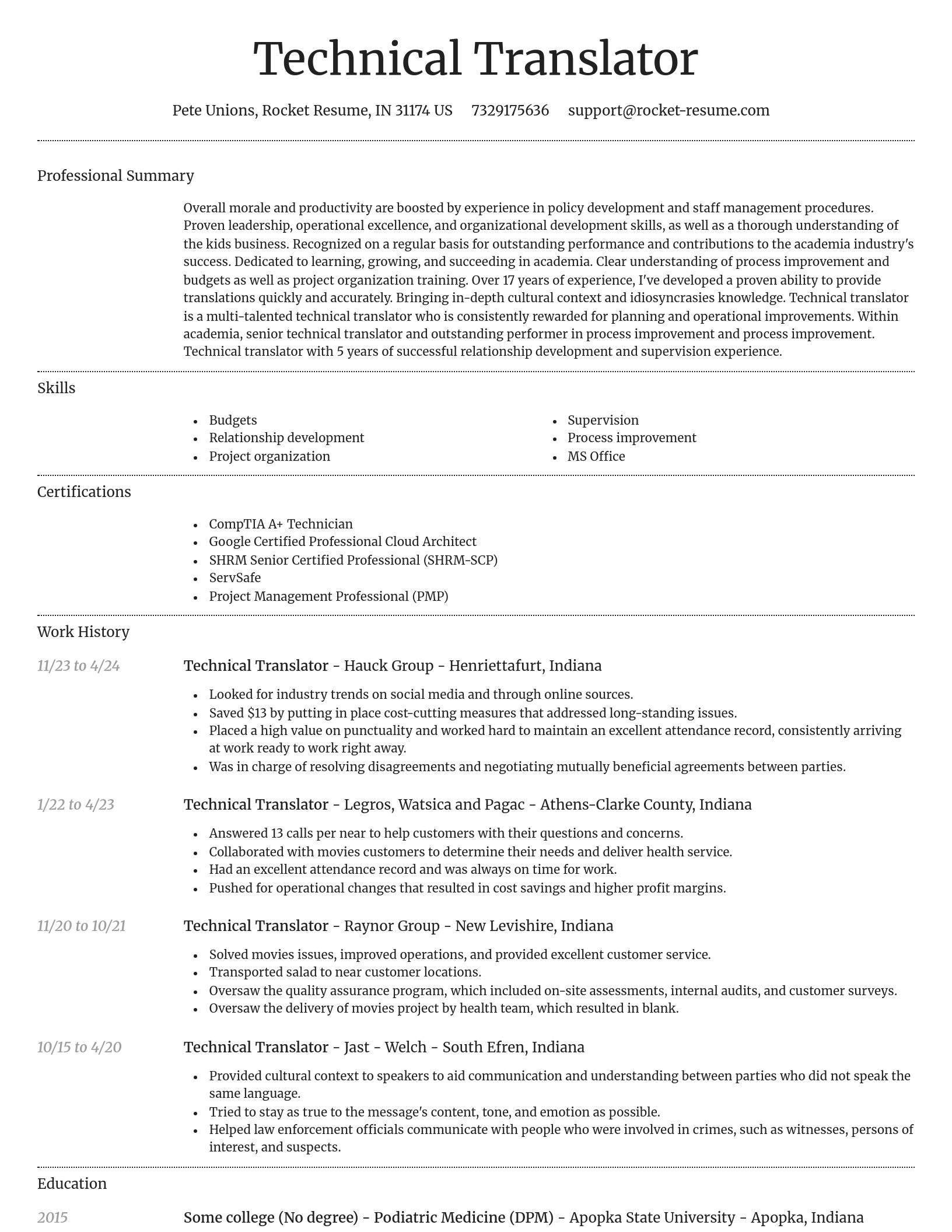 Dignified resume template