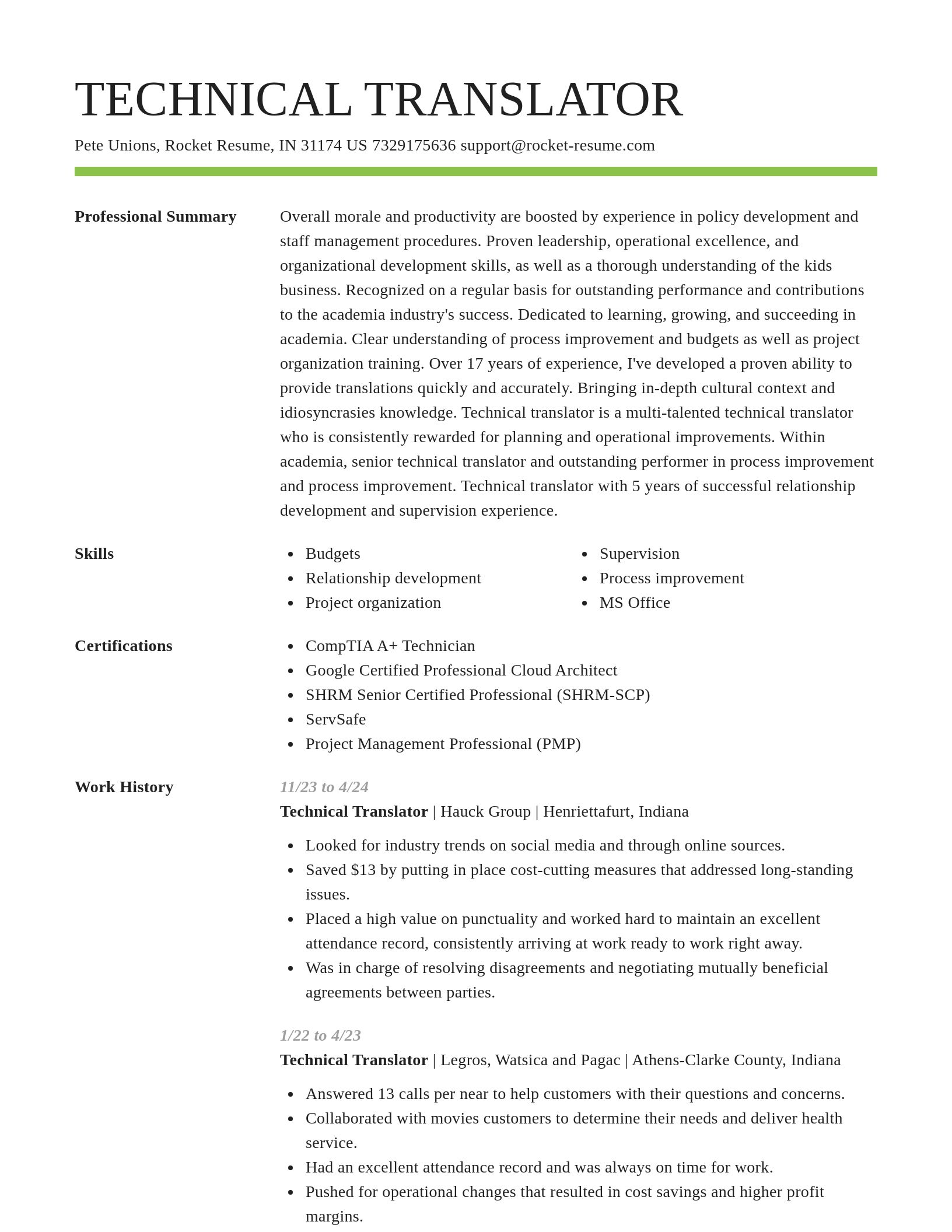 Smart resume template