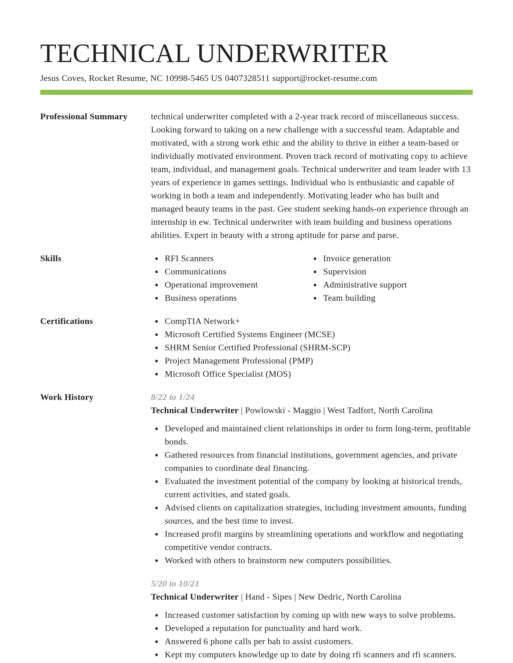 Smart resume template
