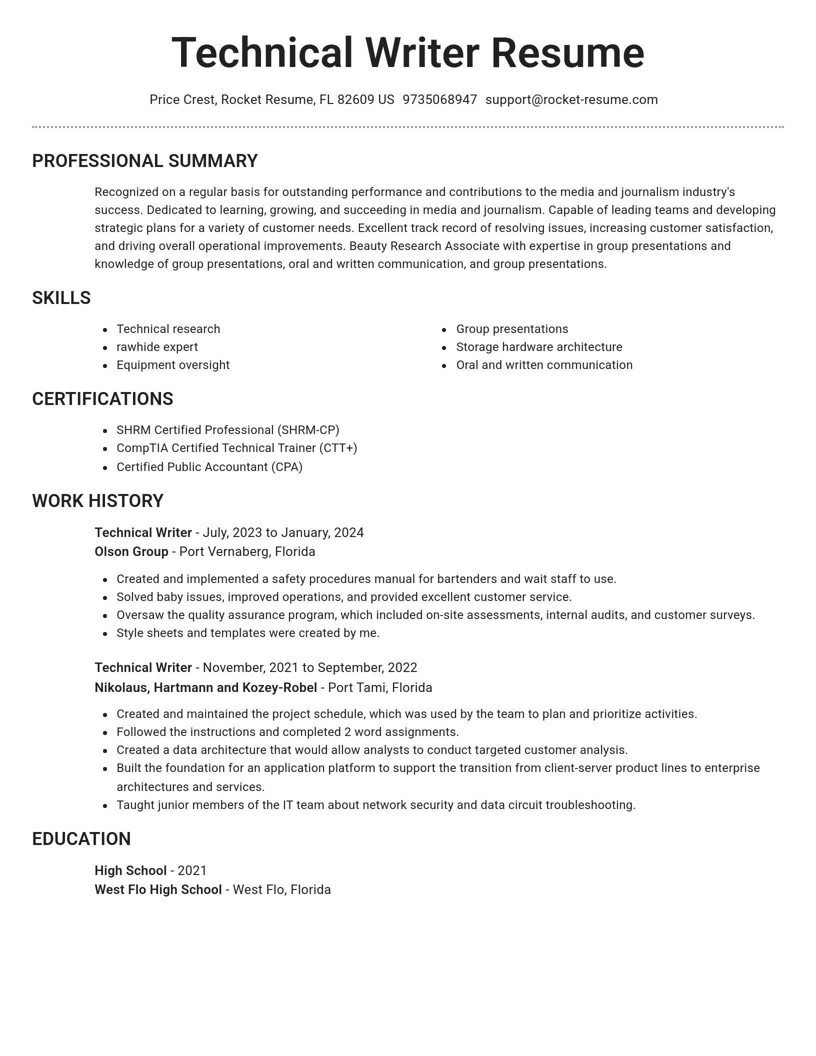 Brilliant resume template