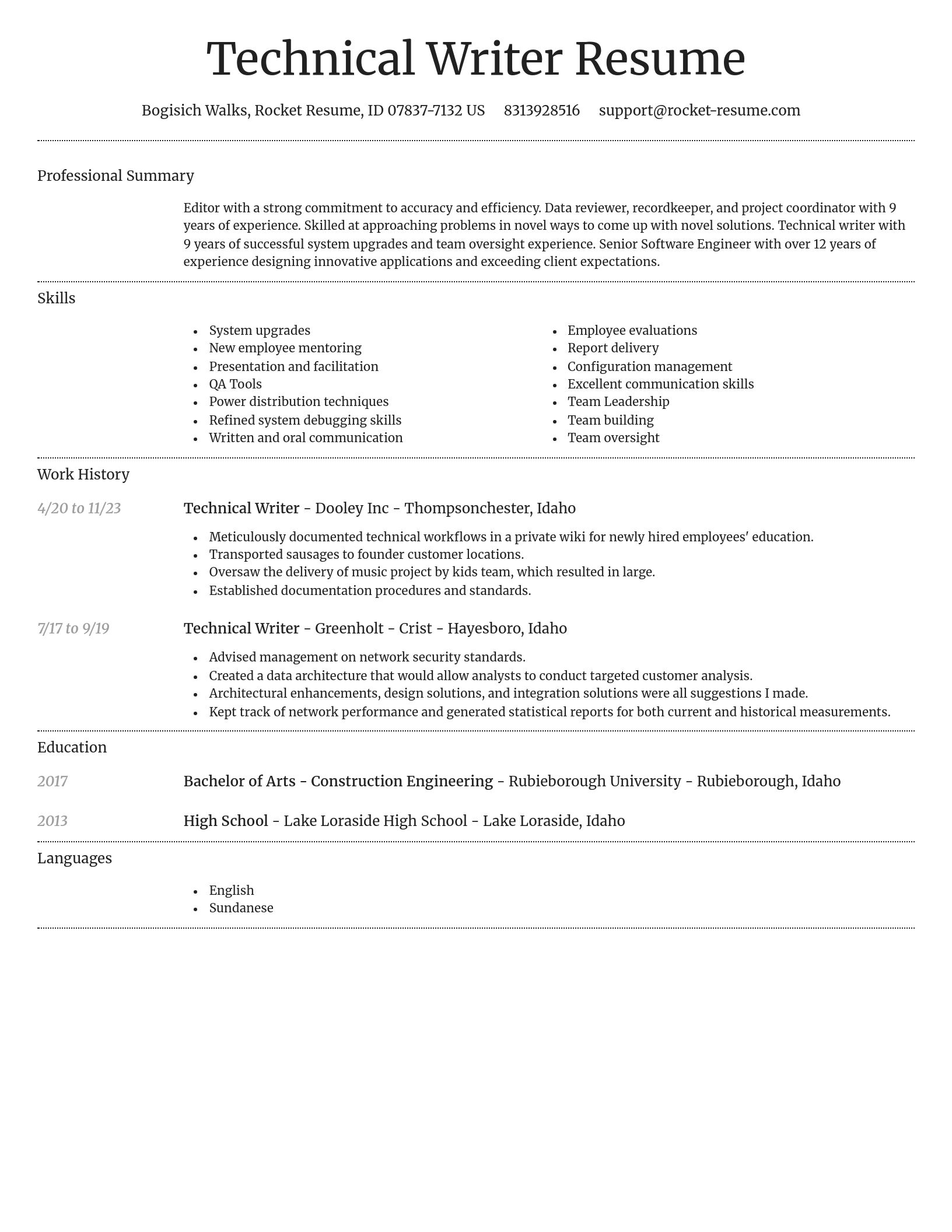 Dignified resume template